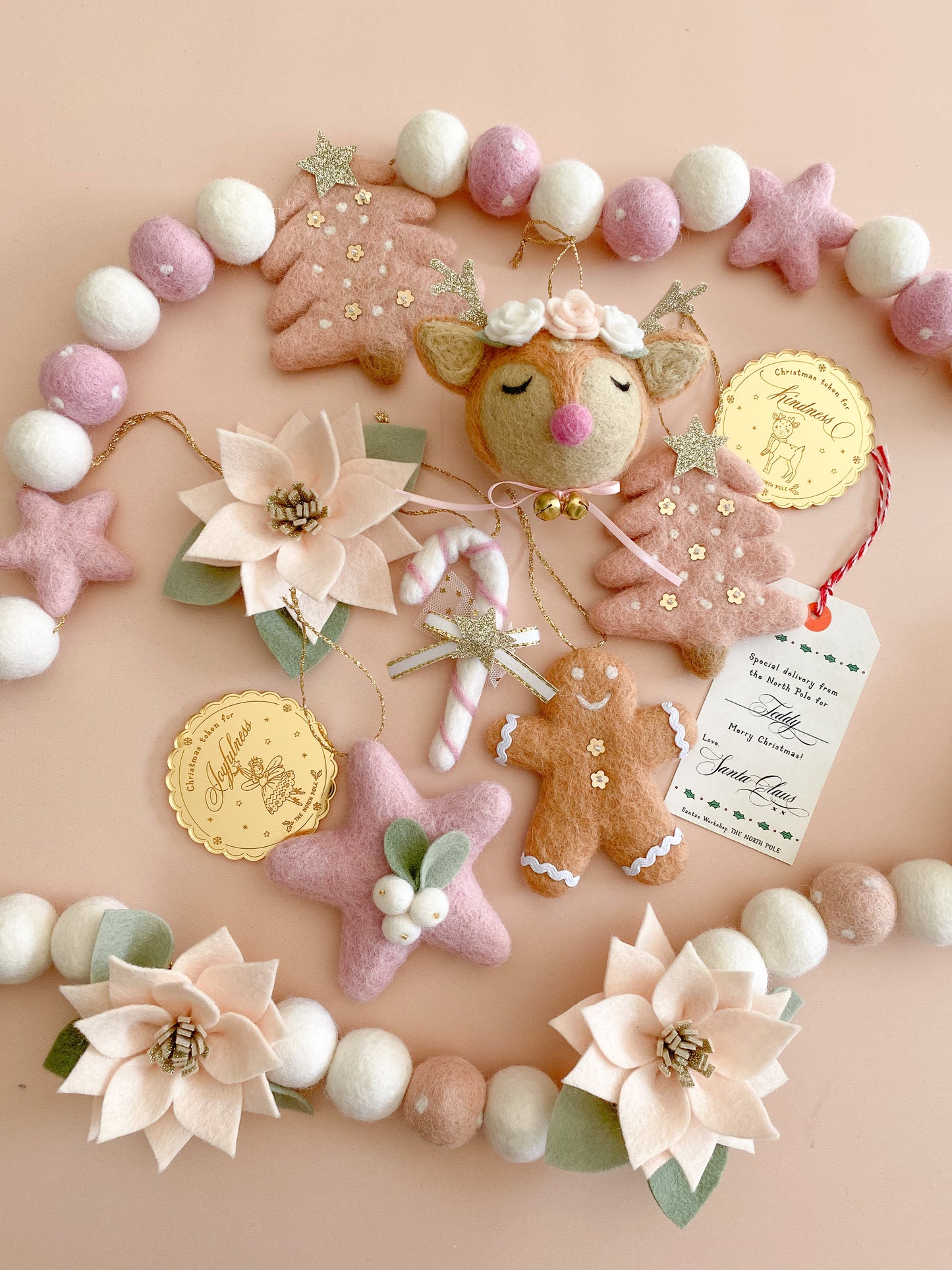 Christmas Jolly Garland - Pink