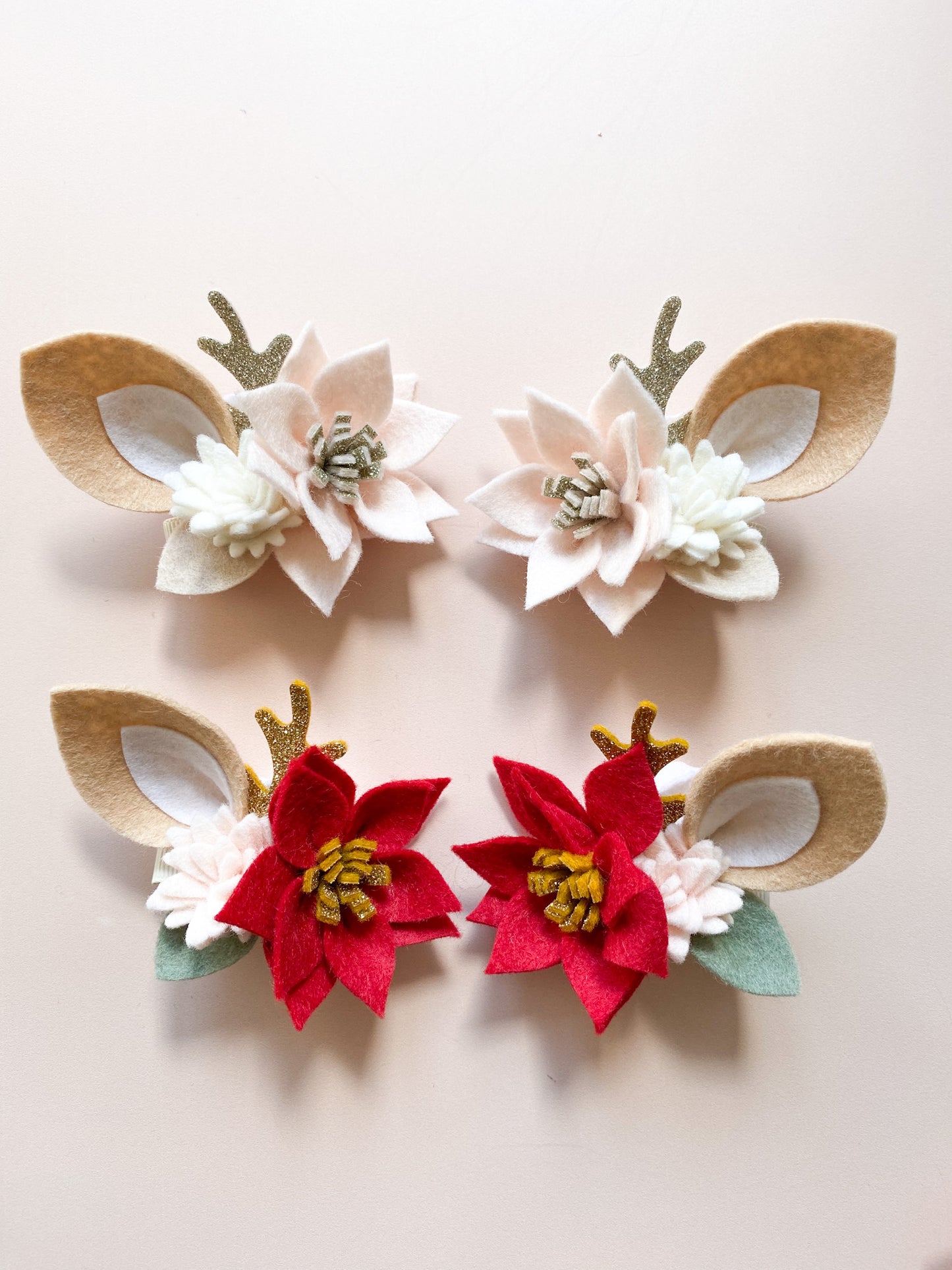 Classic Reindeer Hair Clips