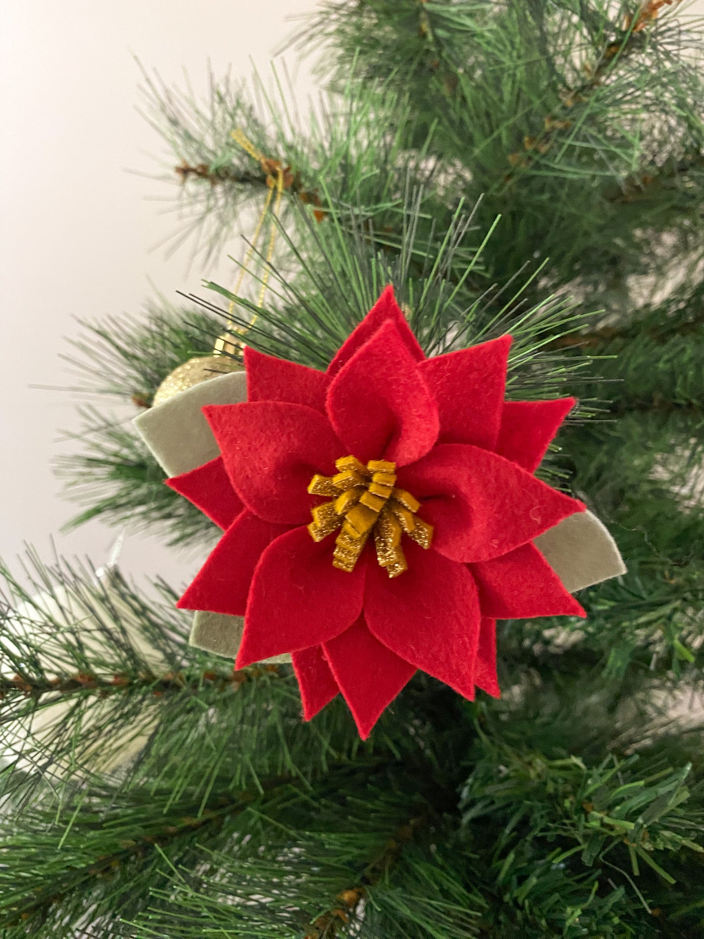 Poinsettia Christmas Ornament - Red