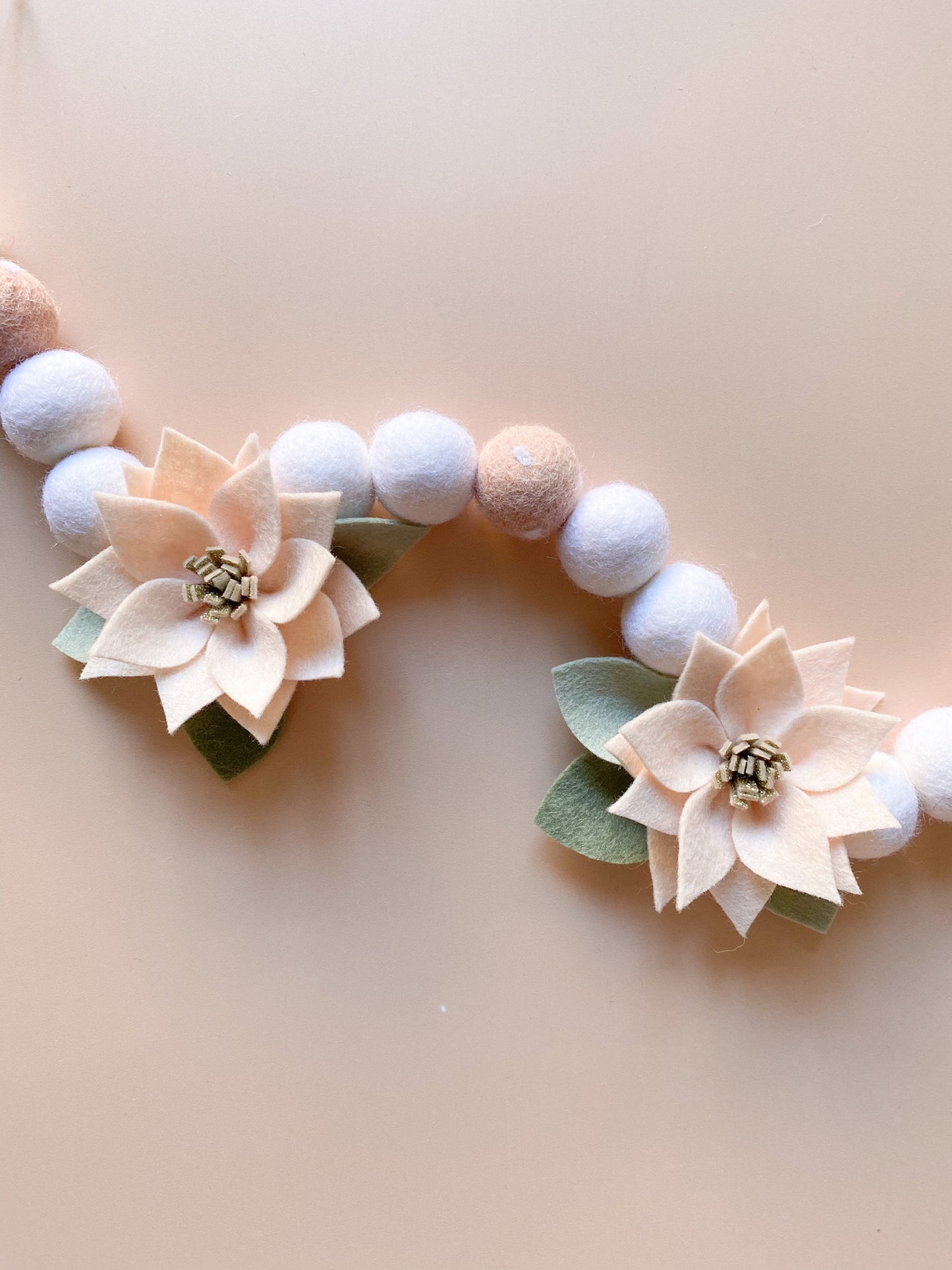 Poinsettia Garland - Neutral Pink *READ TO SHIP*