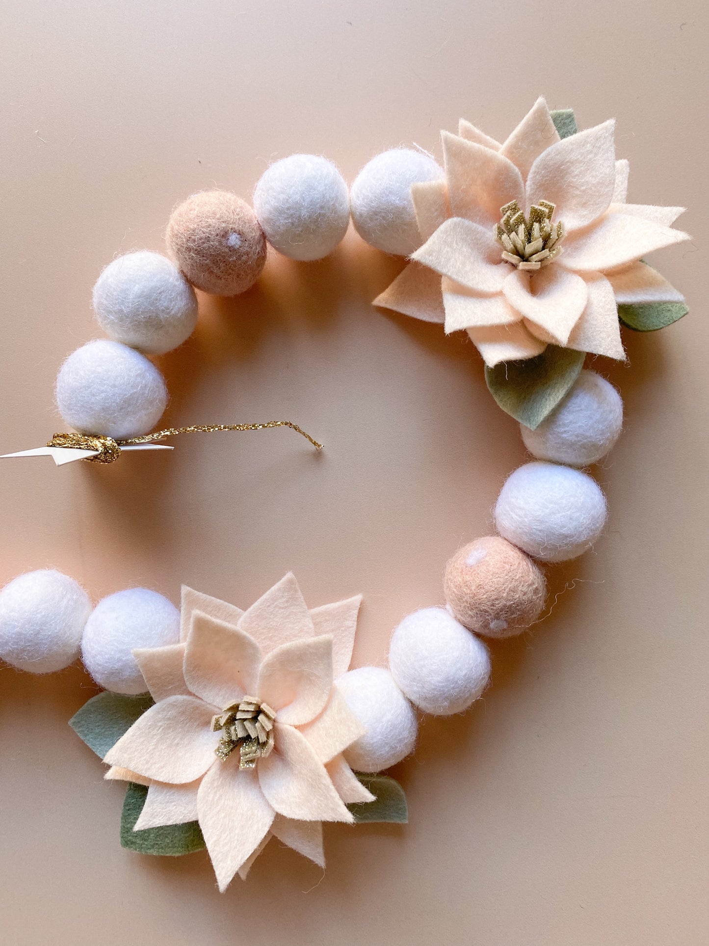 Poinsettia Garland - Neutral Pink *READ TO SHIP*