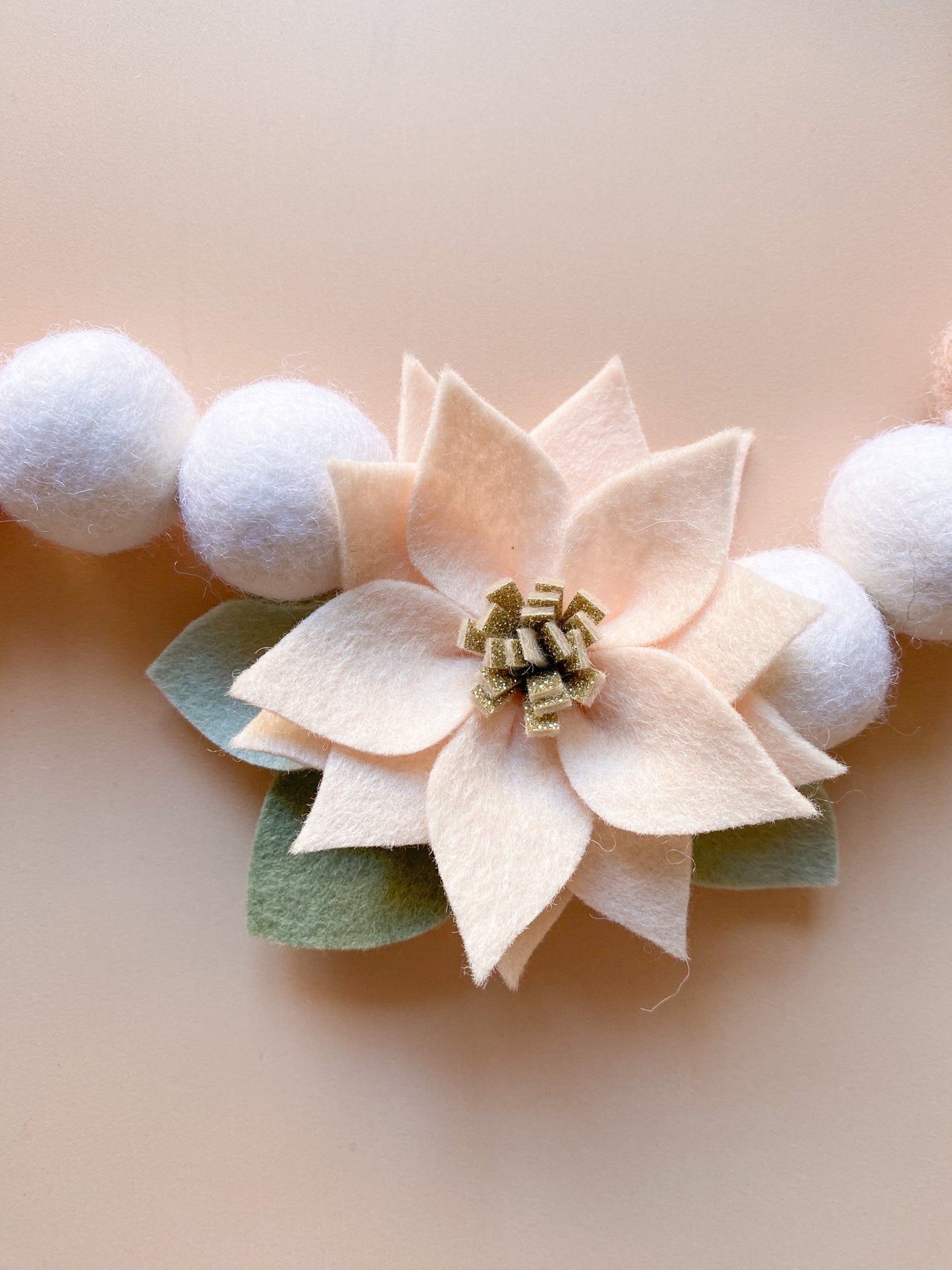 Poinsettia Garland - Neutral Pink *READ TO SHIP*