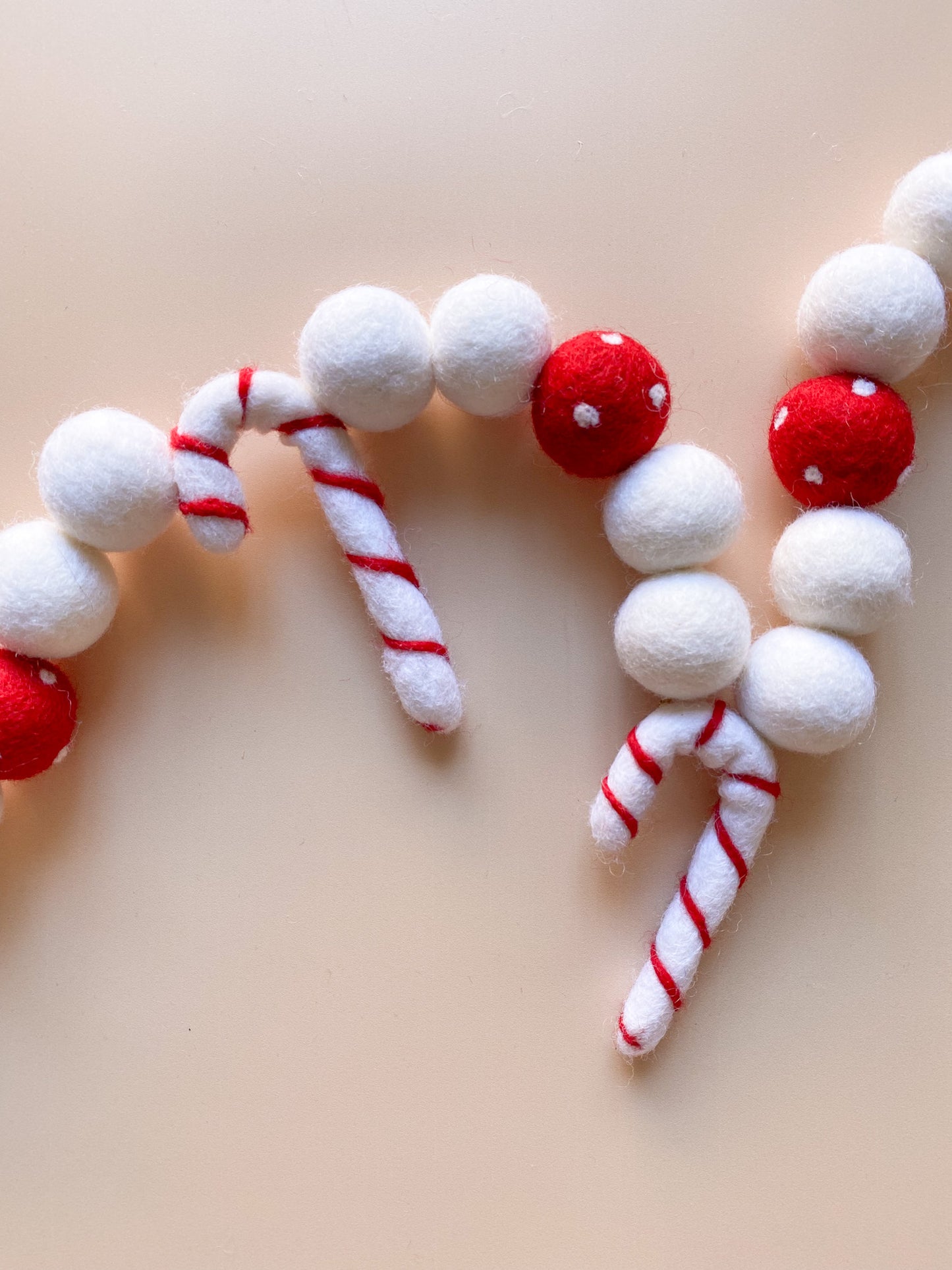 Simple Candy Cane Garland - Red