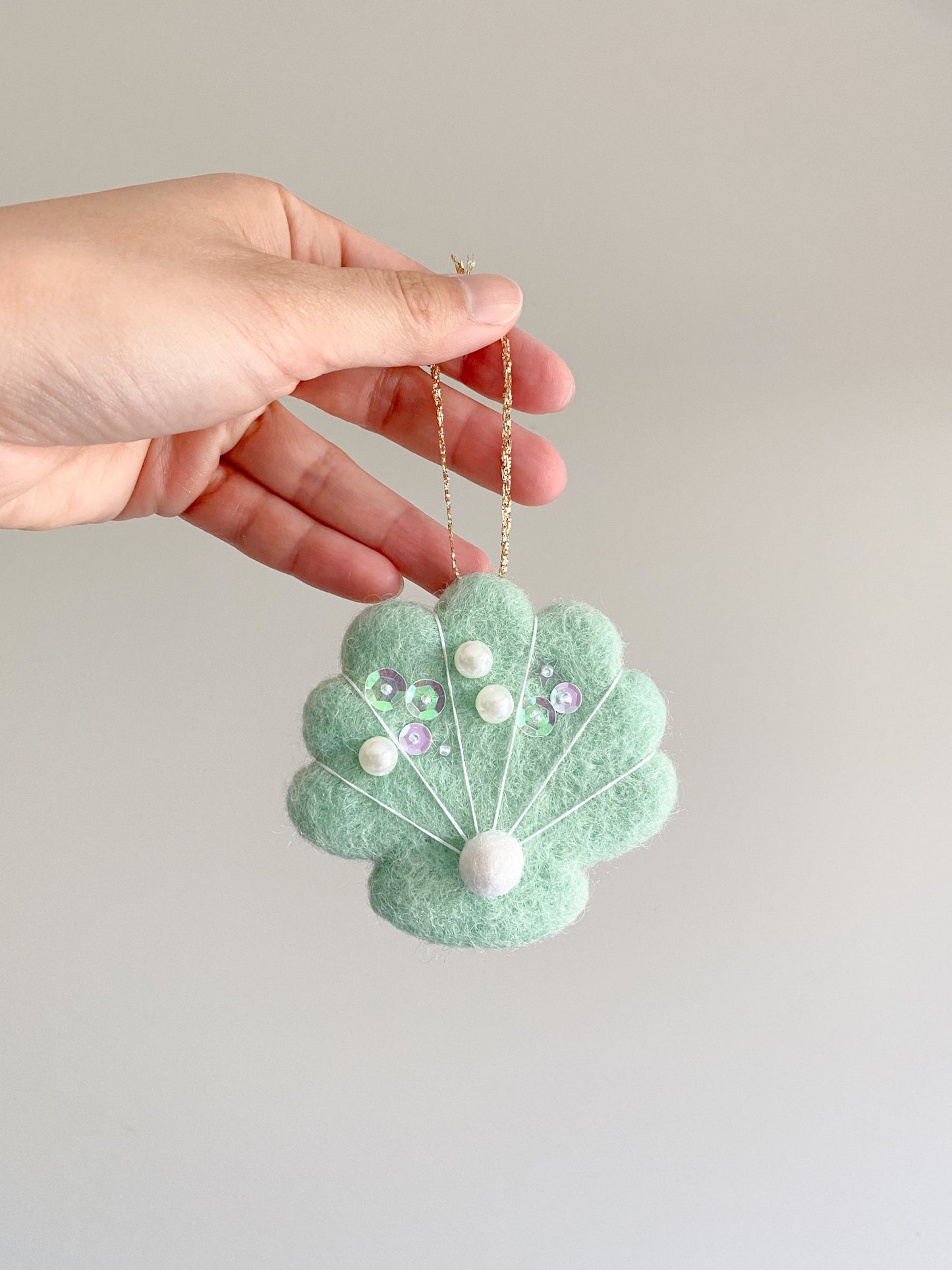 Seashell Ornament - Seafoam *READY TO SHIP*