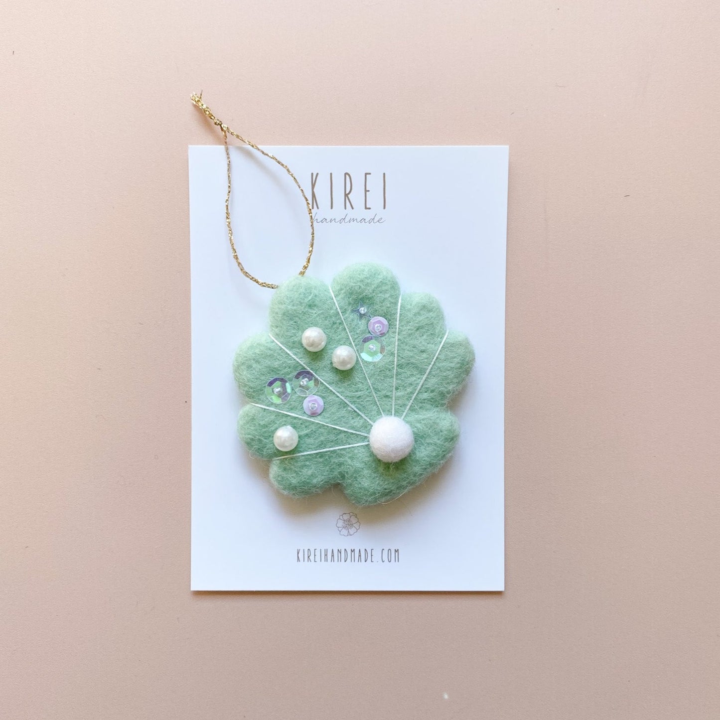 Seashell Ornament - Seafoam *READY TO SHIP*