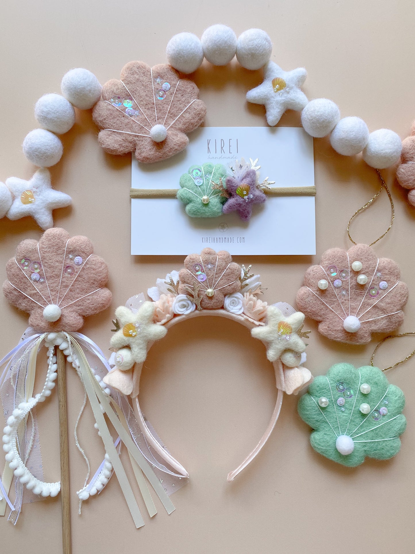 Seashell Ornament - Pink *READY TO SHIP*