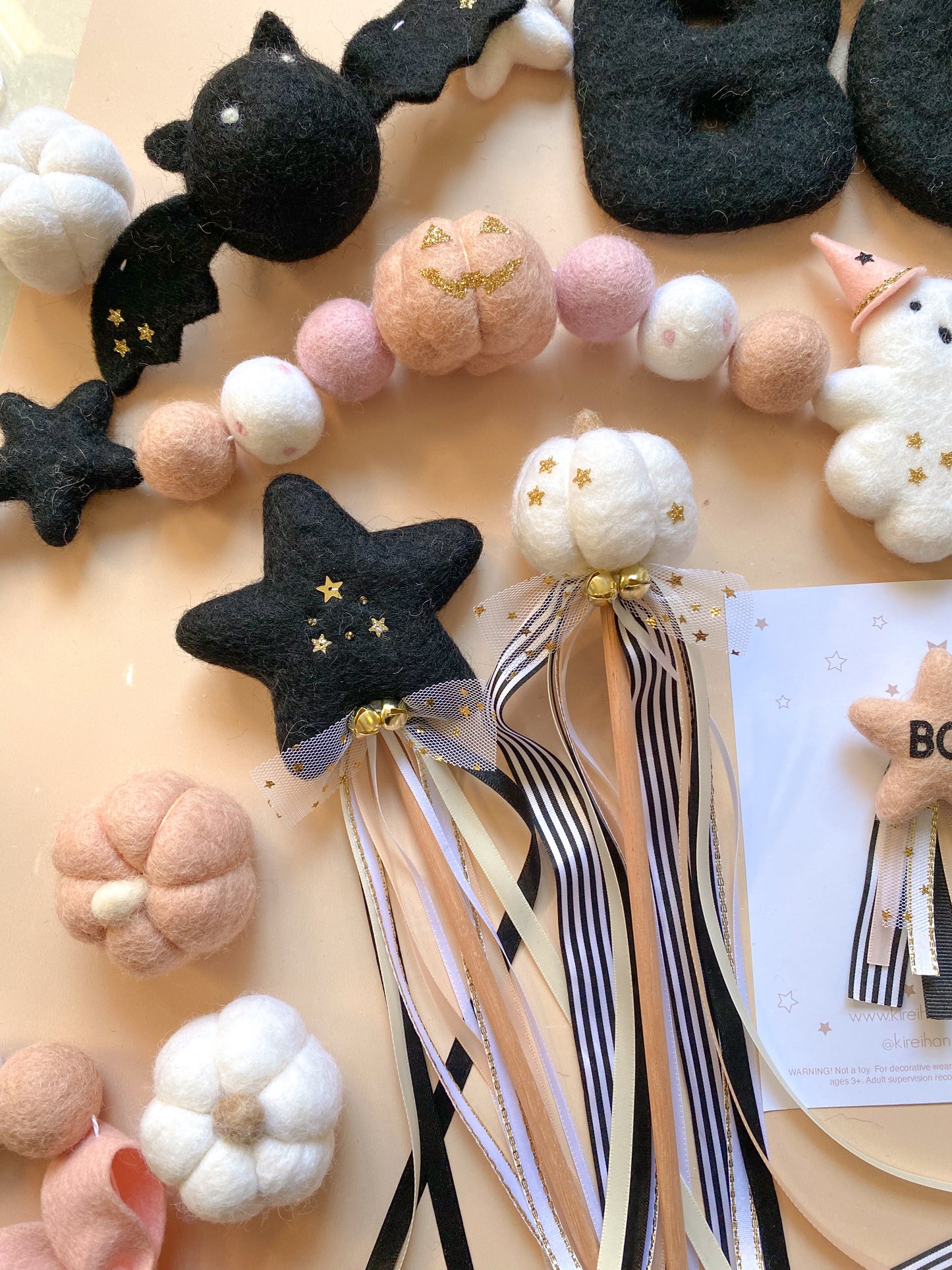 halloween flat lays feature handcrafted wands