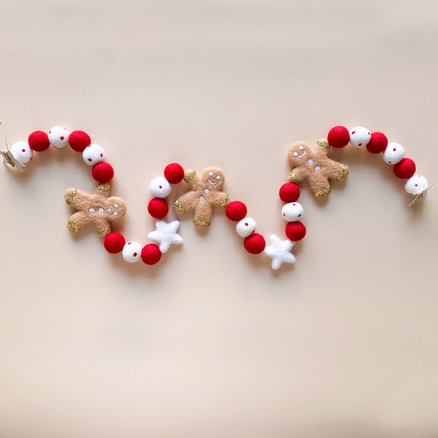 Gingerbread Kid Garland - Red