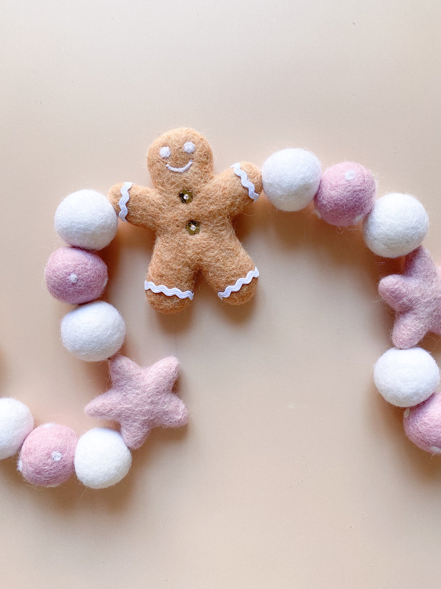 Gingerbread Kid Garland - Pink