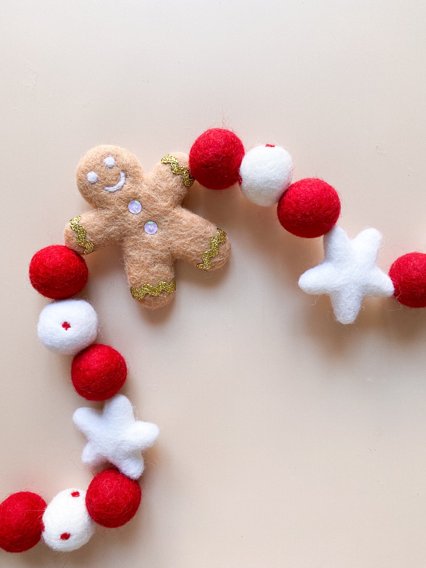 Gingerbread Kid Garland - Red