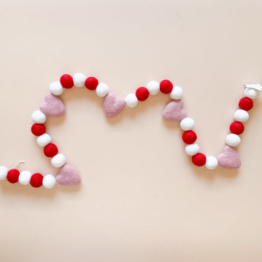 Pink and Red Heart Garland