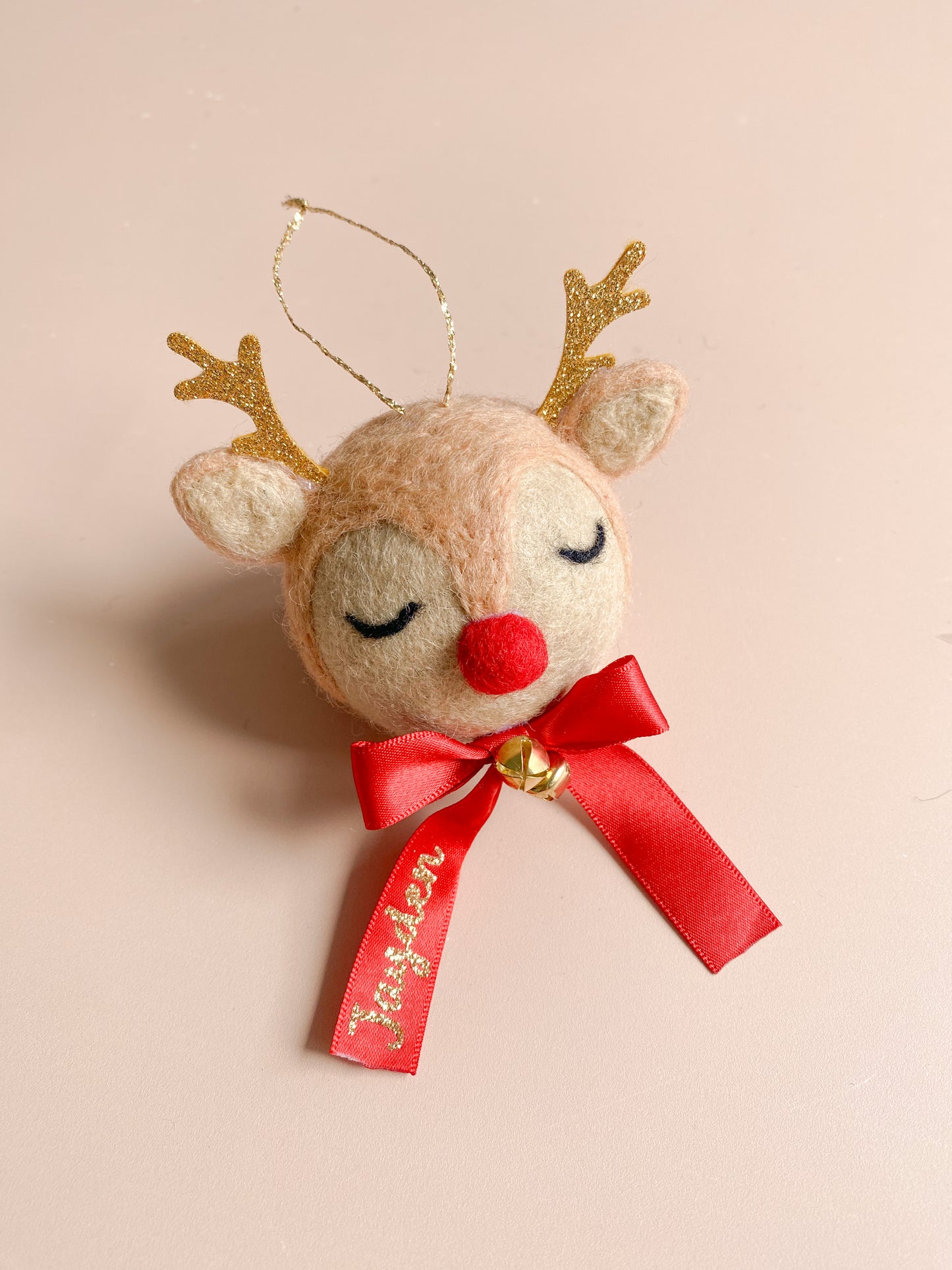 Christmas Ornament - Reindeer with Red Nose| Personalisation