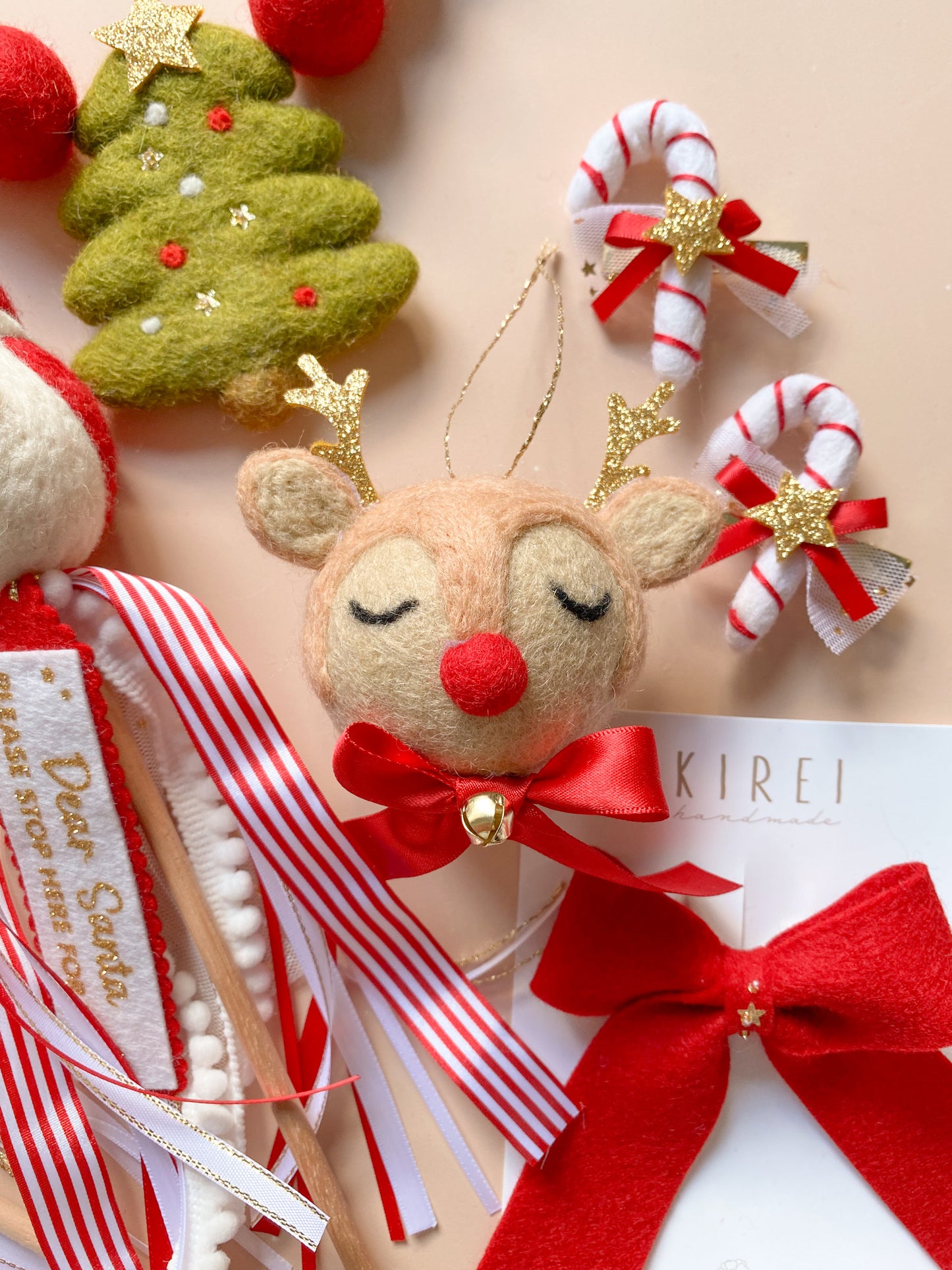 Christmas Ornament - Reindeer with Red Nose| Personalisation
