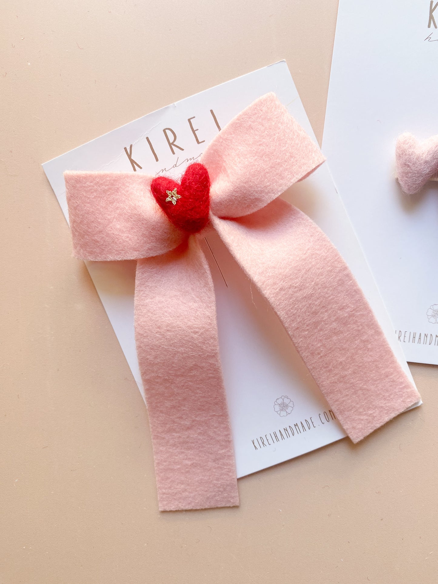 Love Bow Hair Clip - Pink