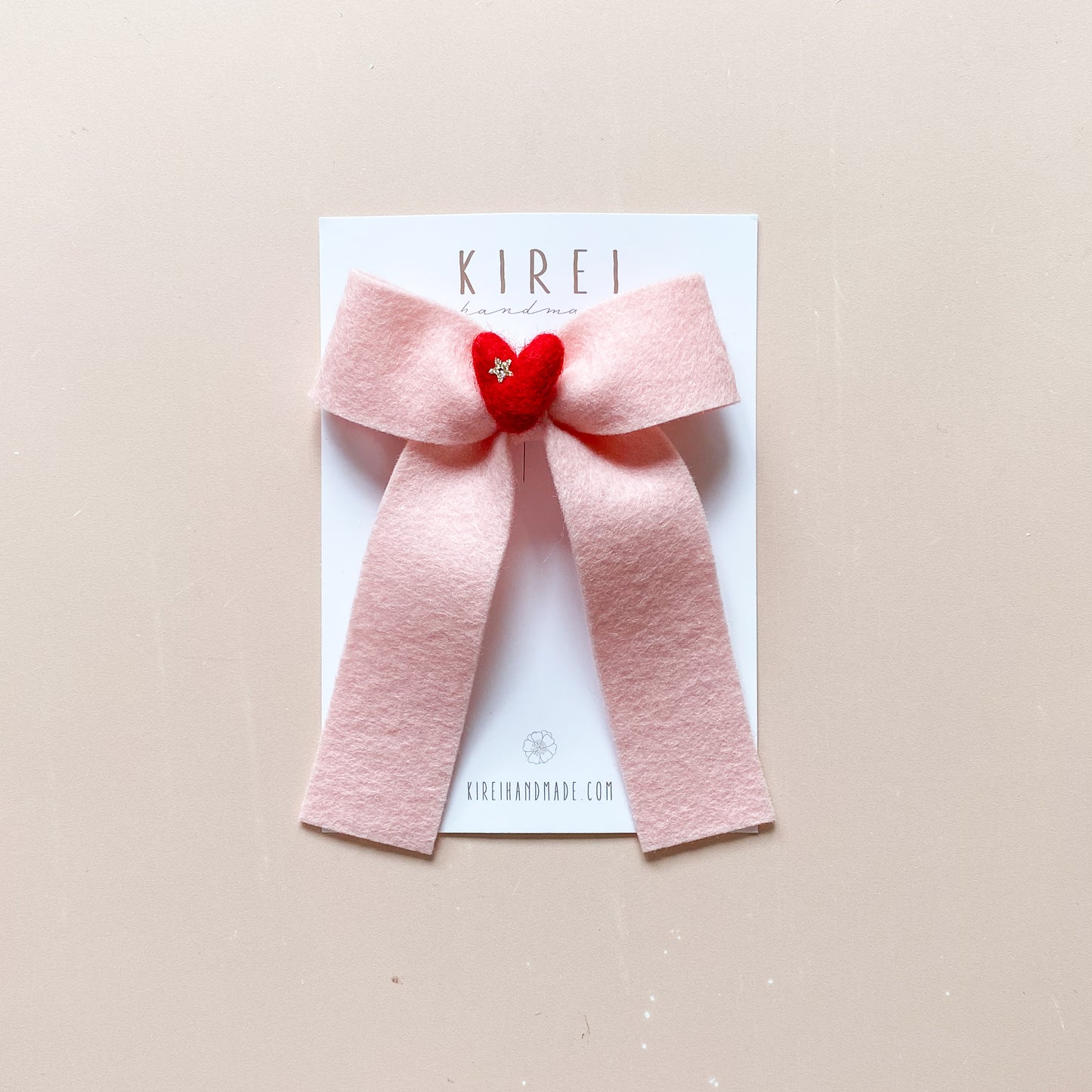 Love Bow Hair Clip - Pink