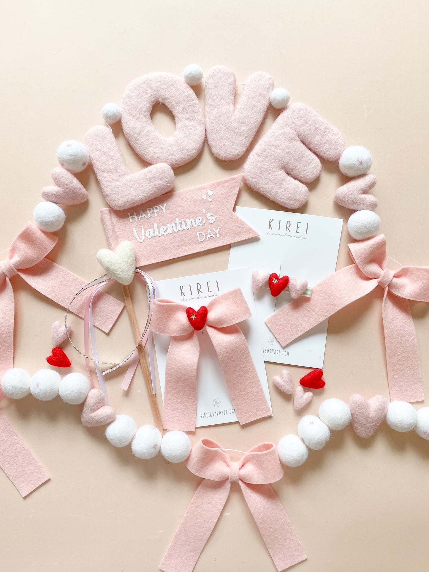 Love Bow Hair Clip - Pink
