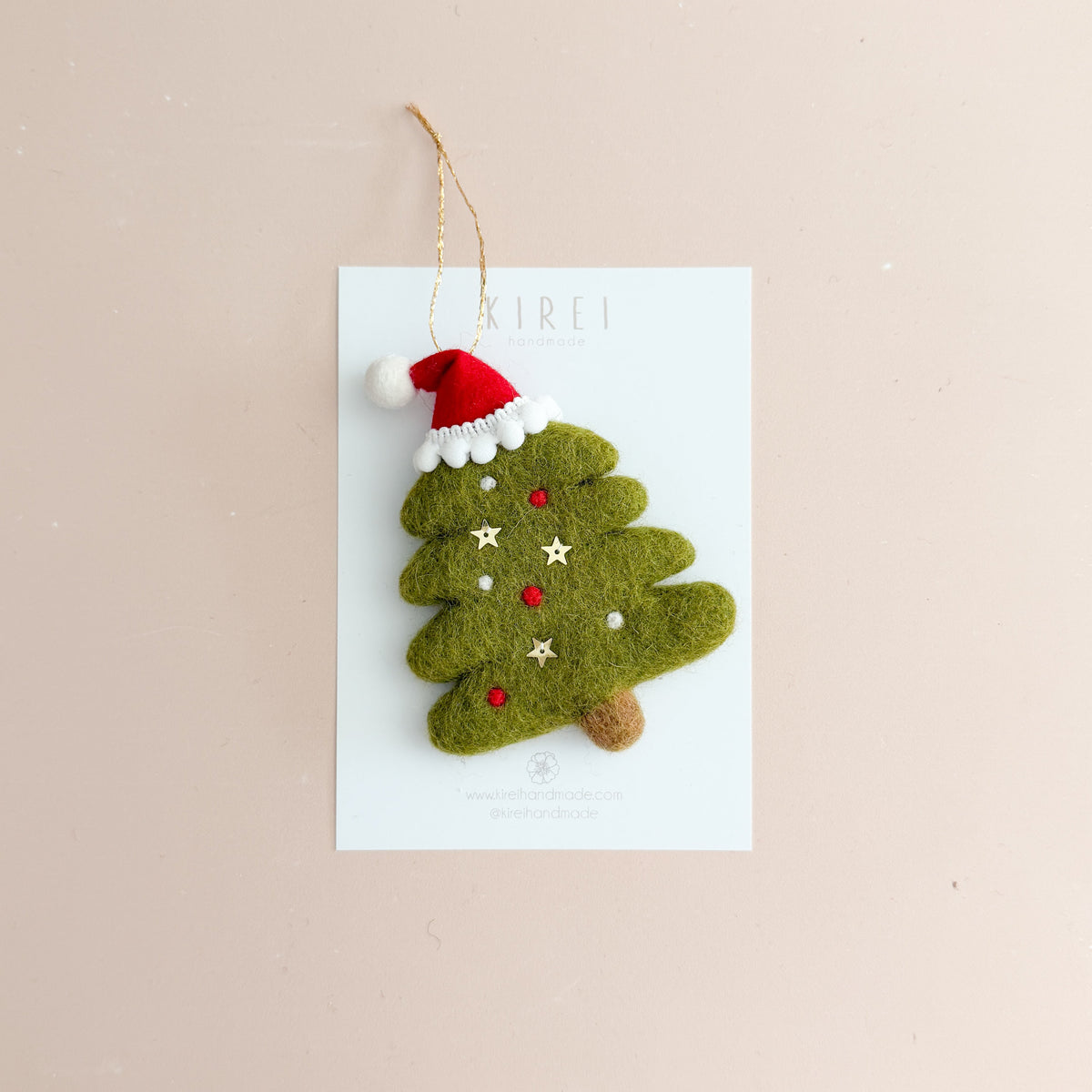 Christmas Ornament - Christmas Tree with Santa's Hat | Personalisation