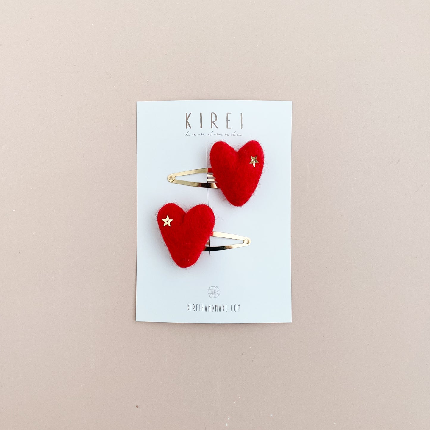 Heart Snap Clips (Set of 2) - Red