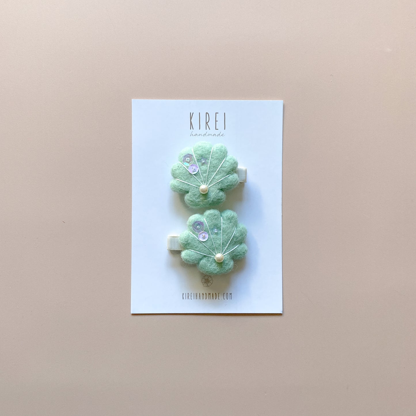 Seashell Hair Clips (Set of 2) - Seafoam