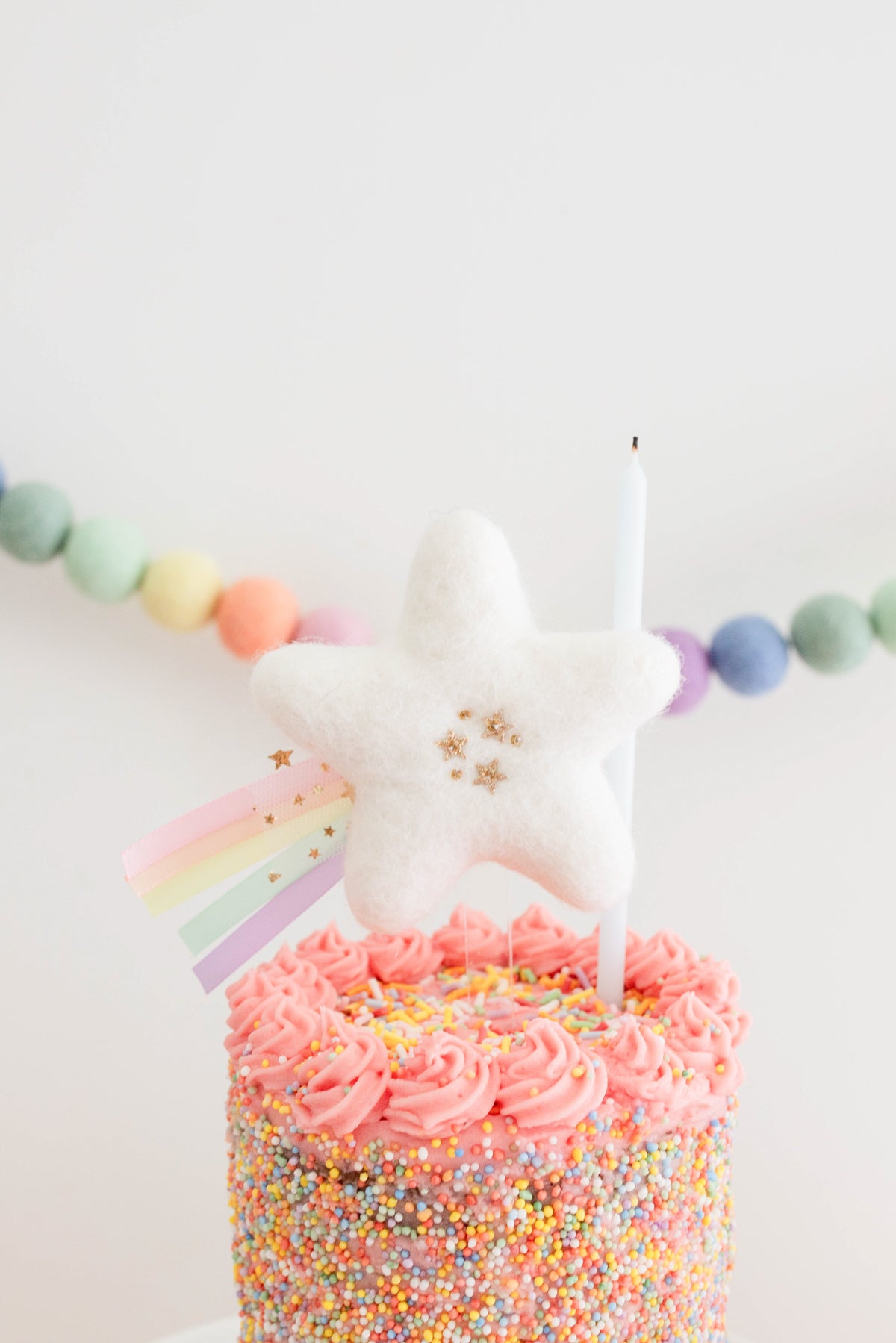 Rainbow Shooting Star Cake Topper