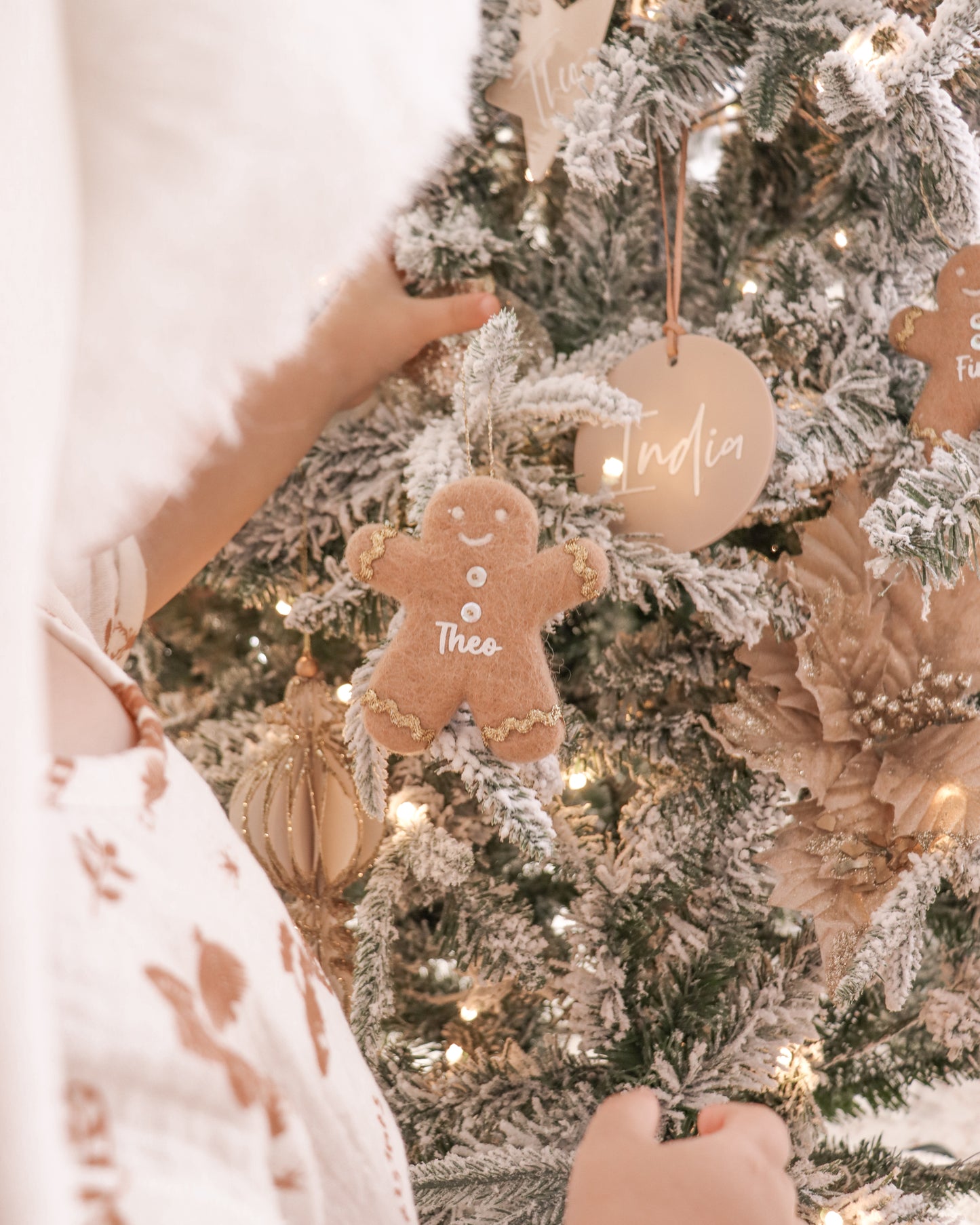 Christmas Ornament - Gingerbread Kid with Round Buttons | Personalisation