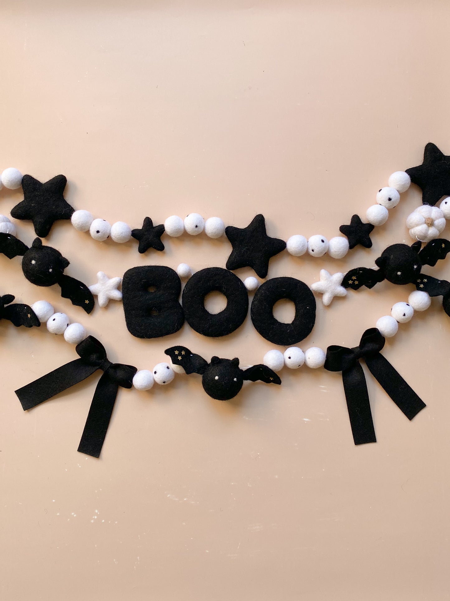 black and white halloween garlands