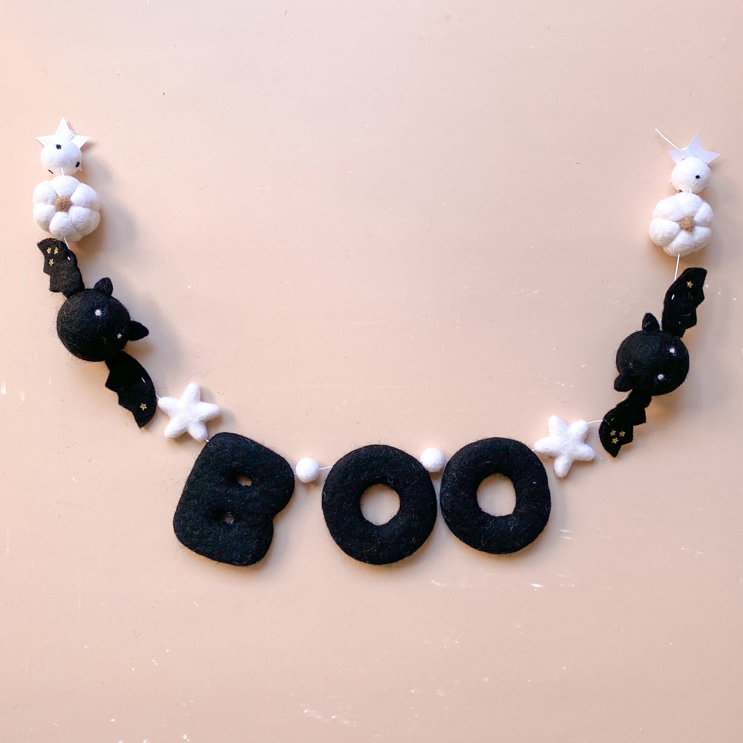 boo felt letter garland with bat