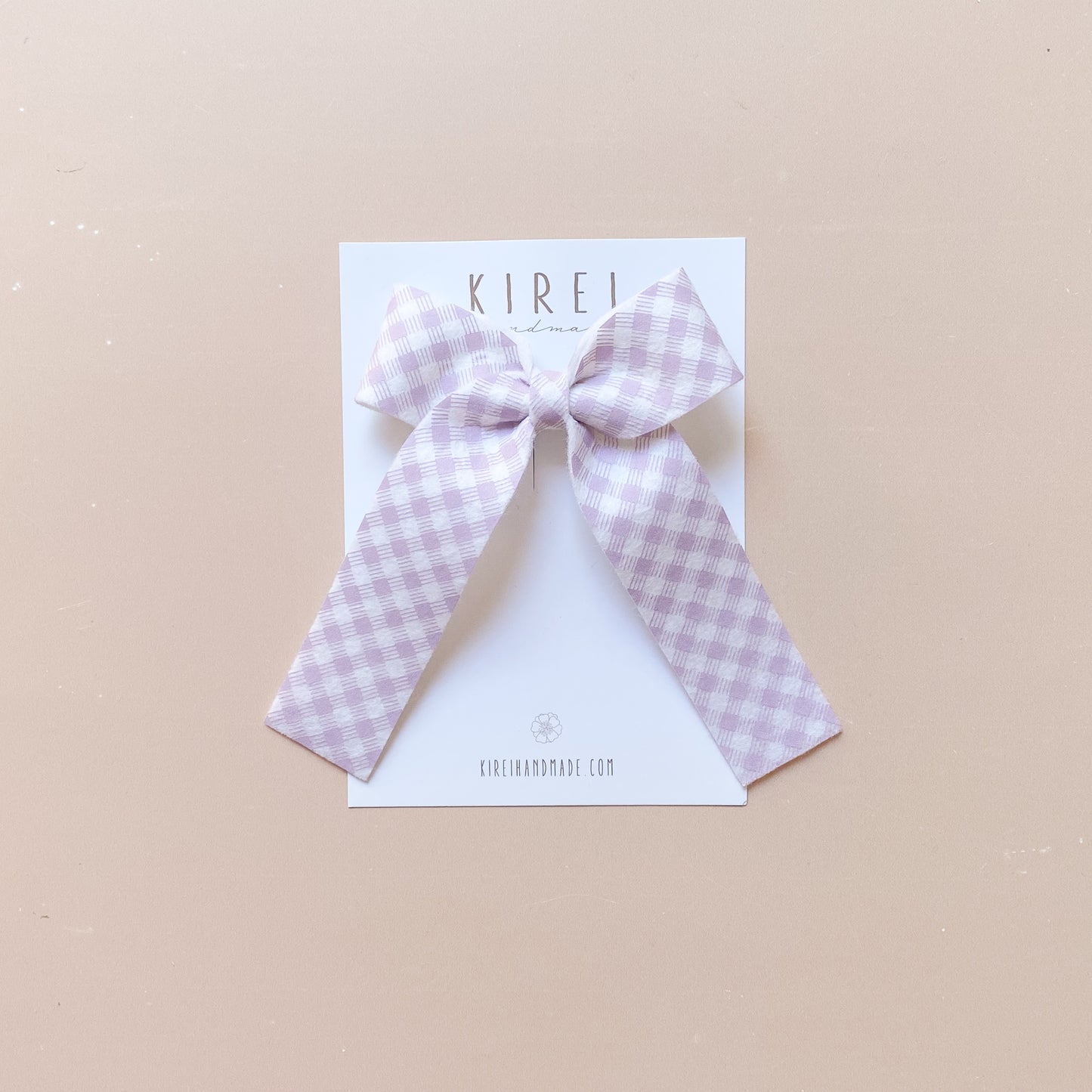 Bow Hair Clip - Lilac Gingham