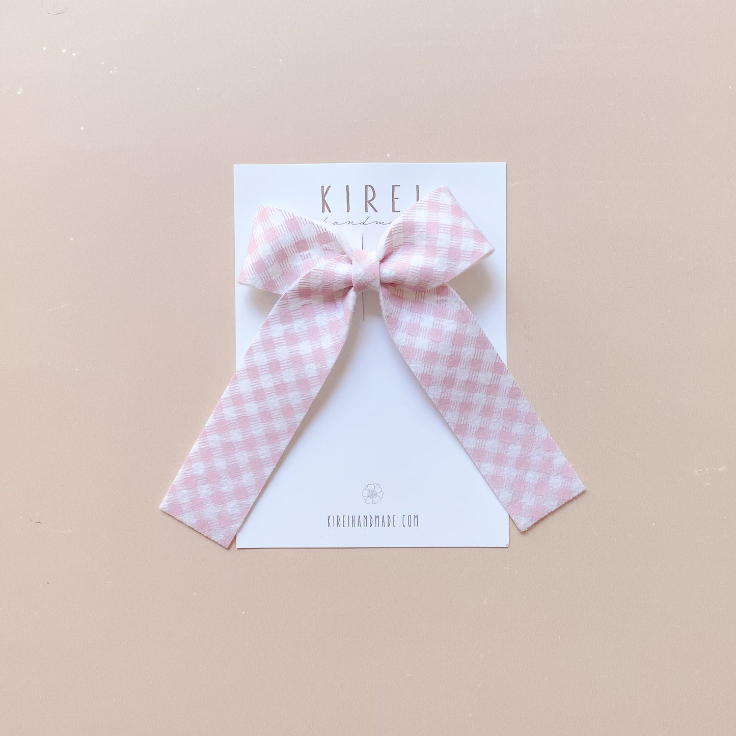 Bow Hair Clip - Pink Gingham