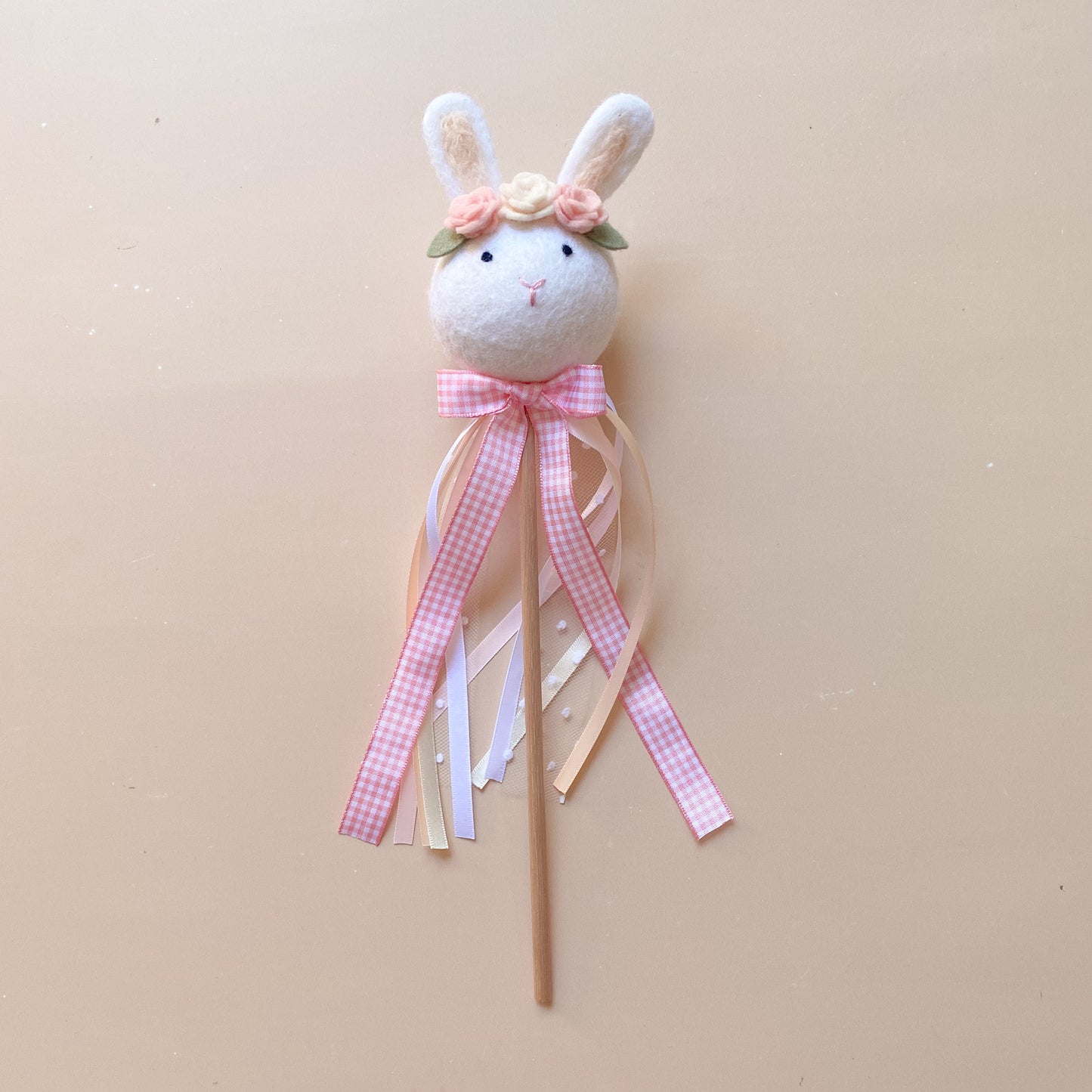 Bunny Wand - Pink Flower Crown