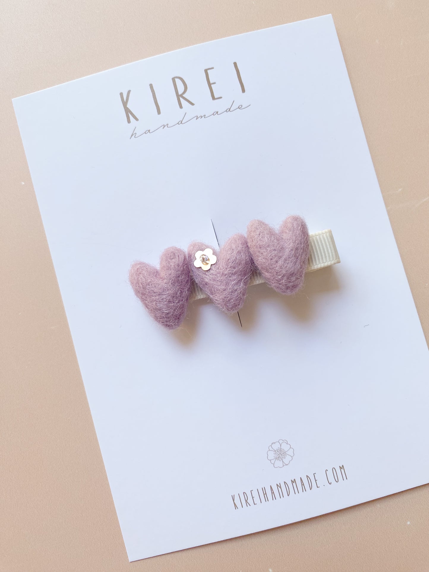 Trio Heart Hair Clip - Lilac