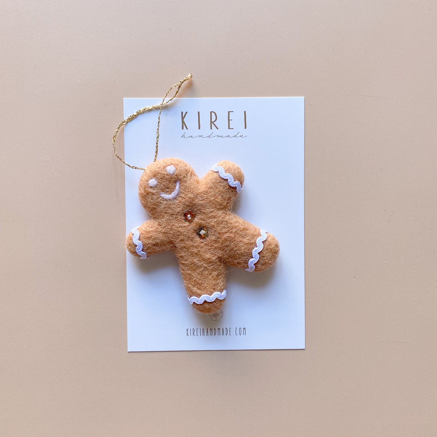 Gingerbread Kid Christmas Ornament - Daisy Buttons