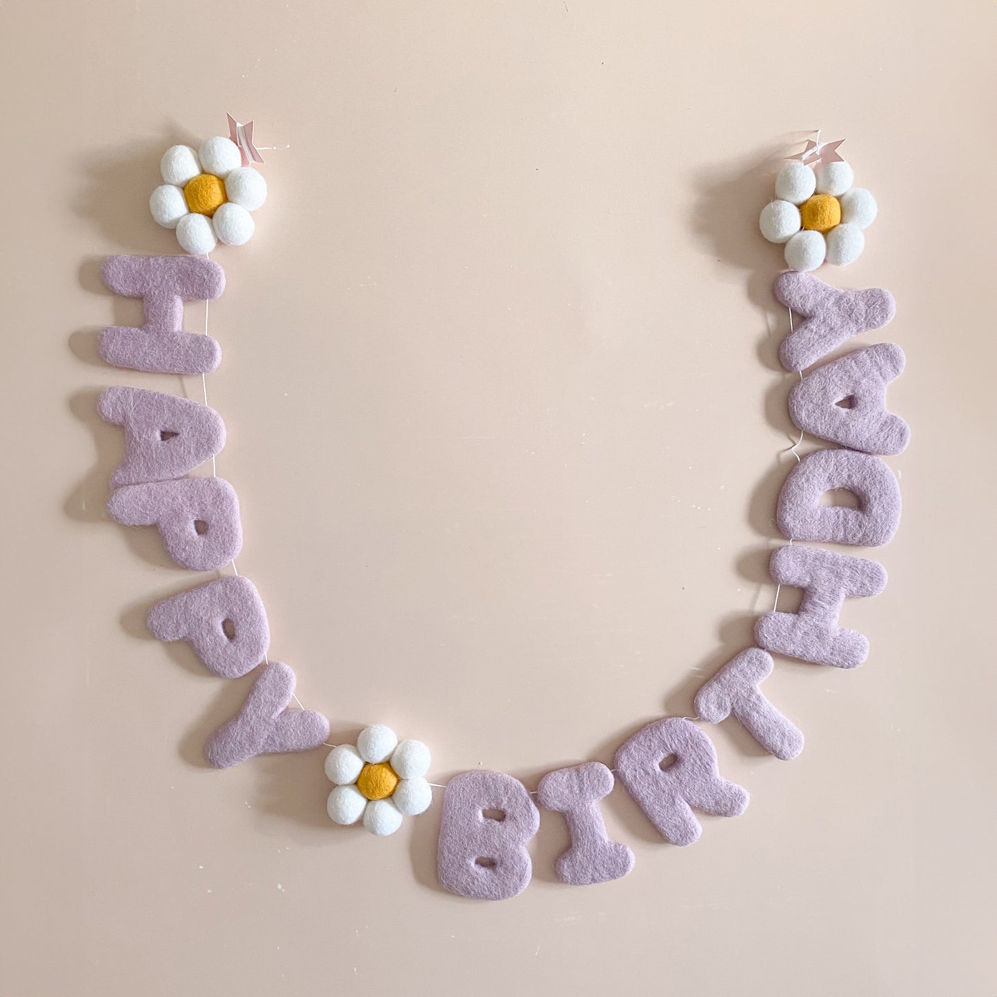 daisy happy birthday felt garland