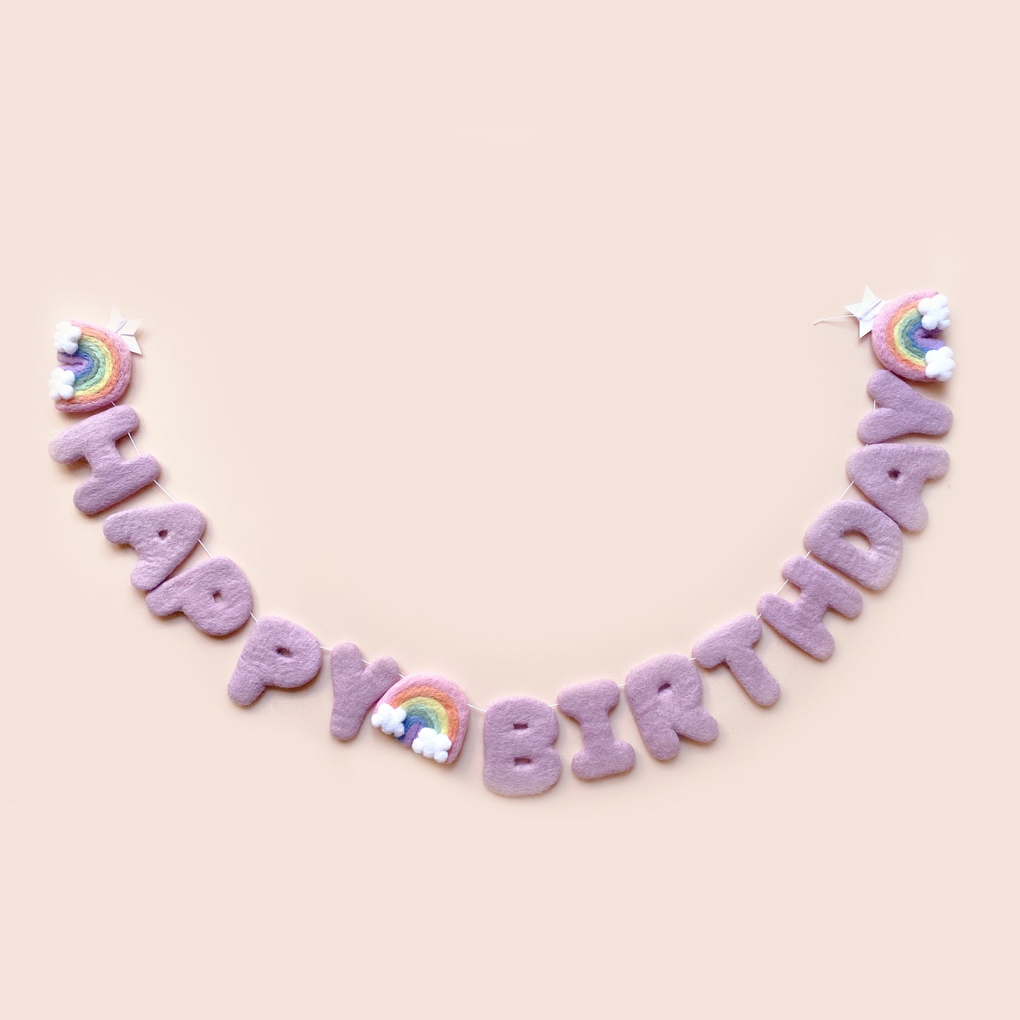 happy birthday rainbow felt garland
