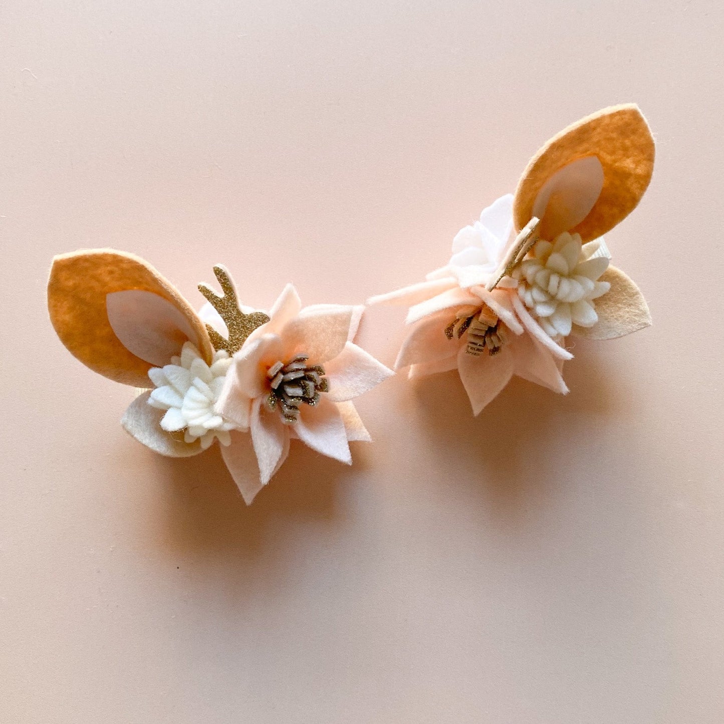 Neutral Reindeer Hair Clips