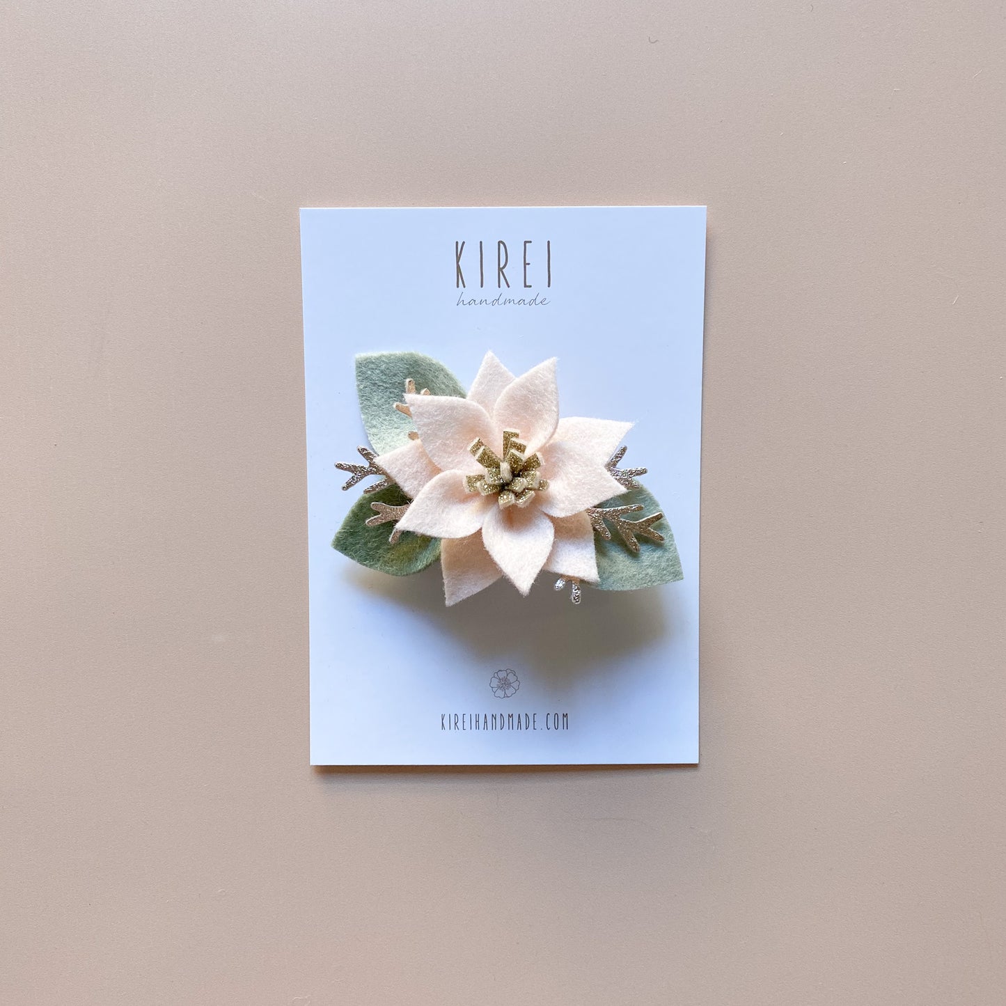 Poinsettia Headband/ Hair Clip - Neutral Pink *READY TO SHIP*