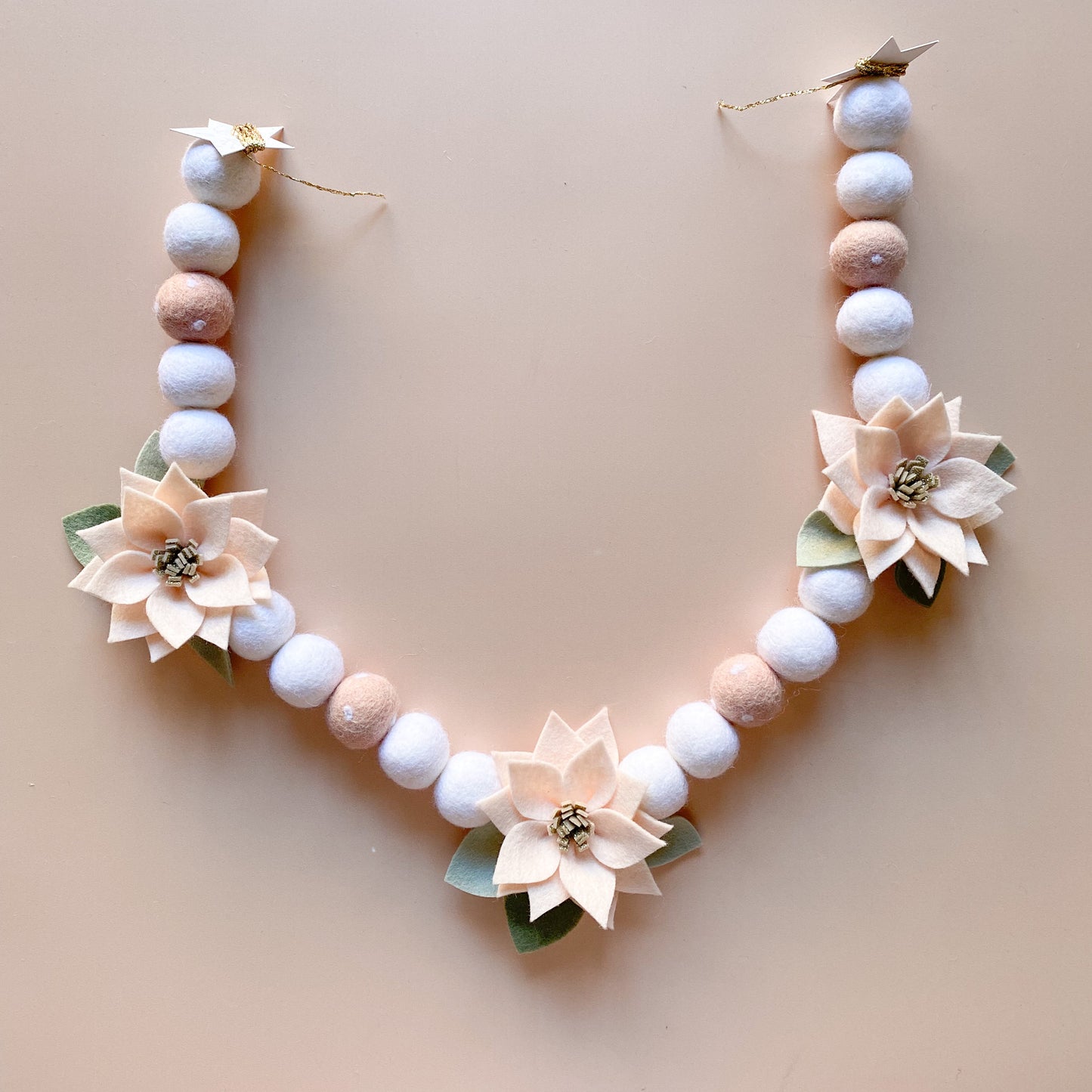 Poinsettia Garland - Neutral Pink *READ TO SHIP*