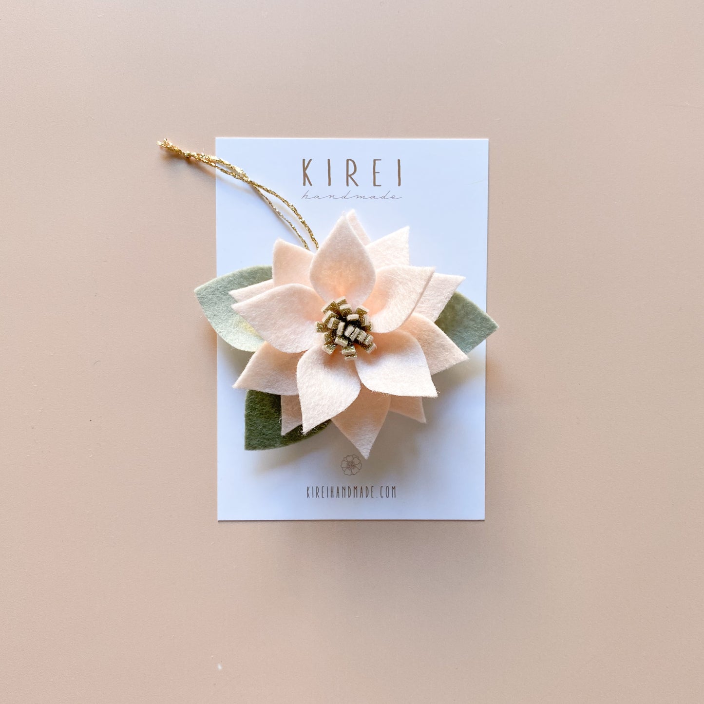 Poinsettia Christmas Ornament - Neutral Pink