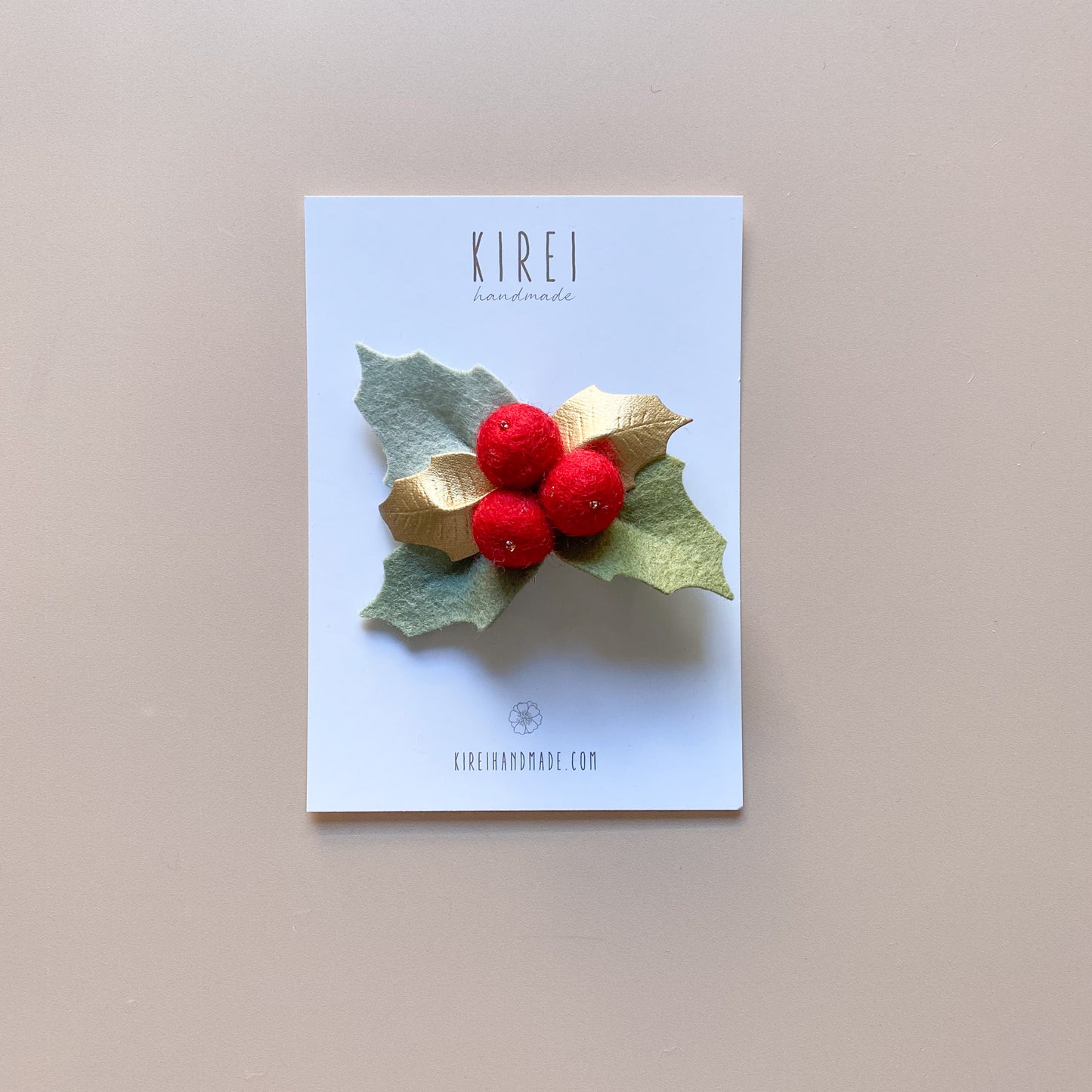 Holly Berry Headband/ Hair Clip - Red *READY TO SHIP*