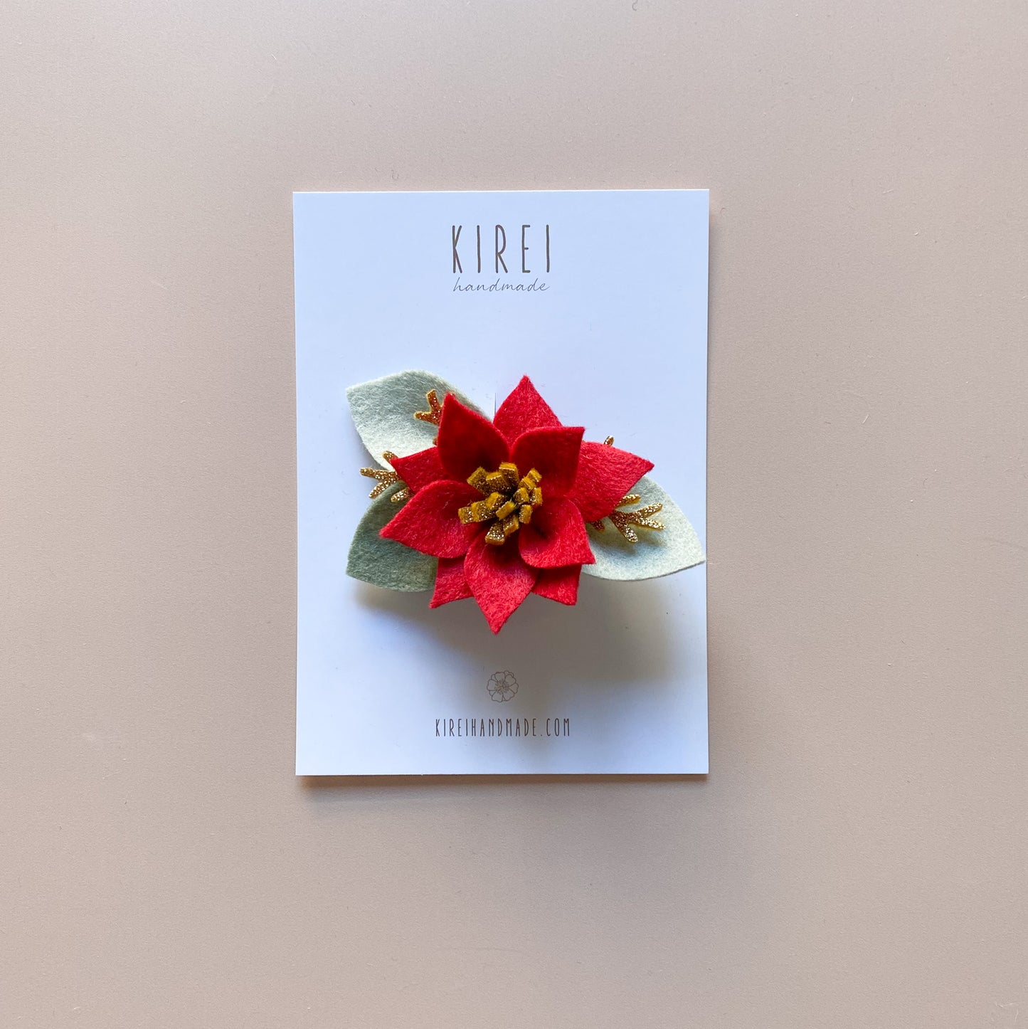Poinsettia Headband/ Hair Clip - Red *READY TO SHIP*