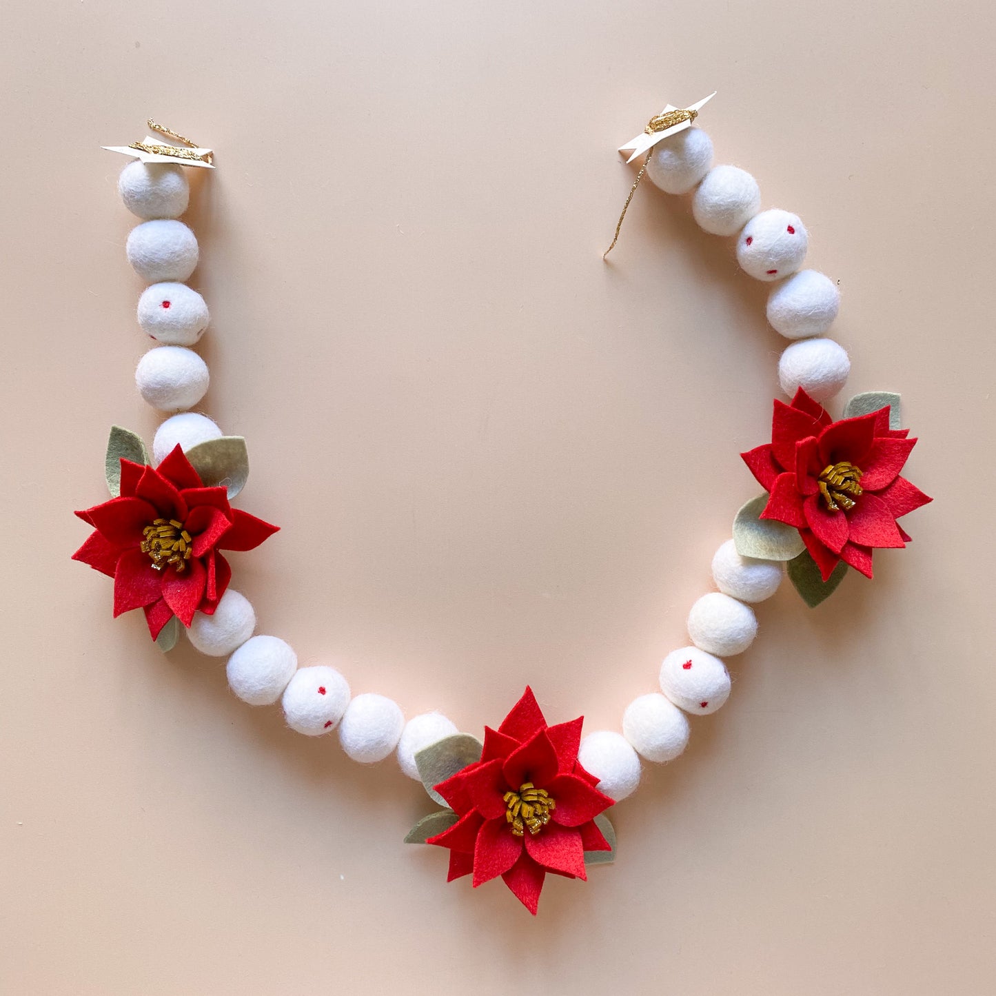 Poinsettia Garland - Red *READ TO SHIP*