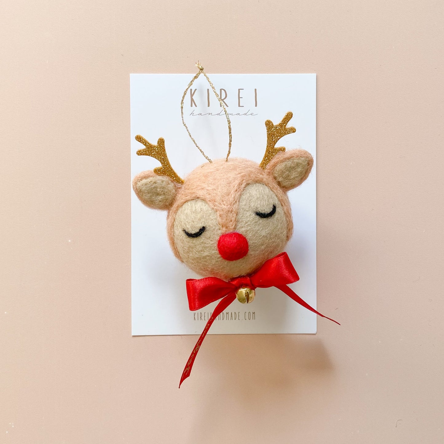 Christmas Ornament - Reindeer with Red Nose| Personalisation