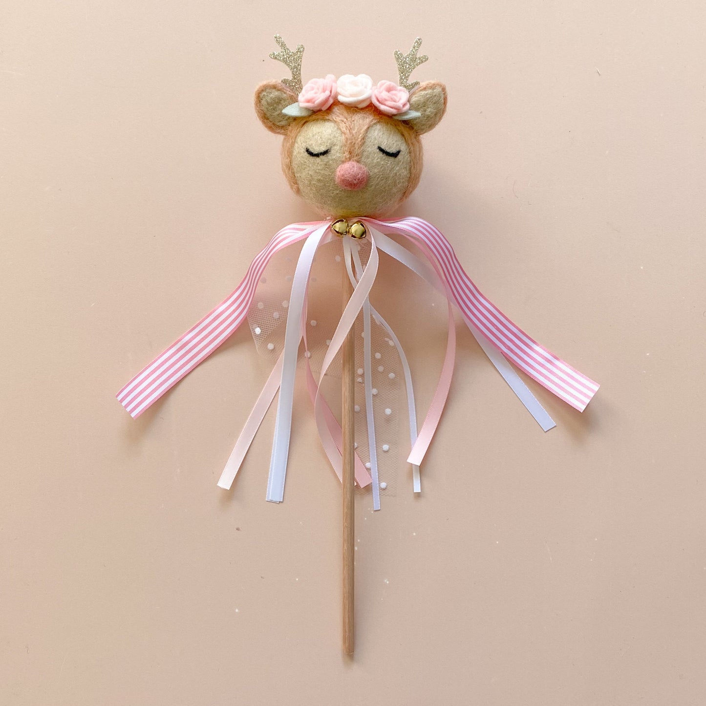 Christmas Wand - Reindeer with Pink Nose
