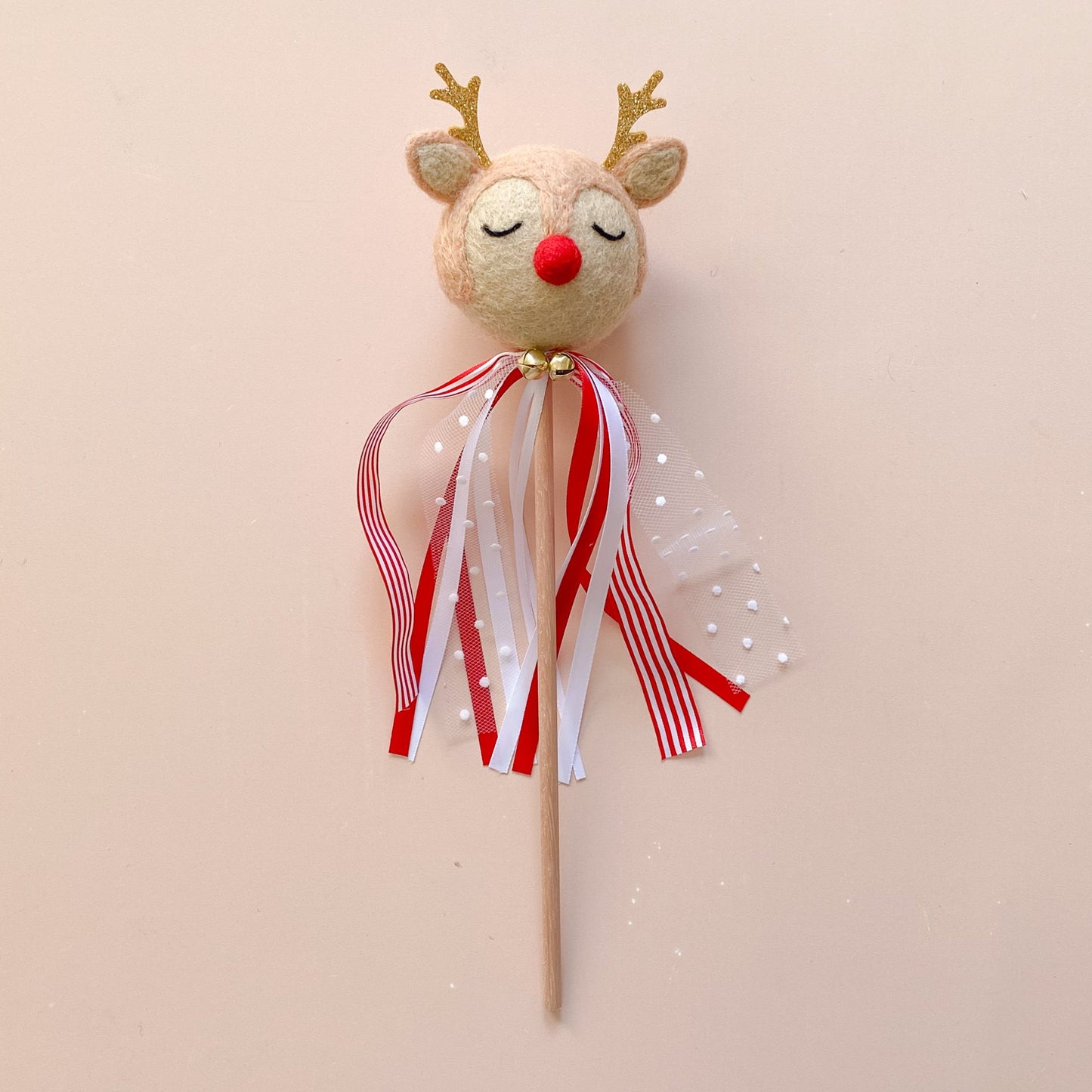 Christmas Wand - Reindeer with Red Nose