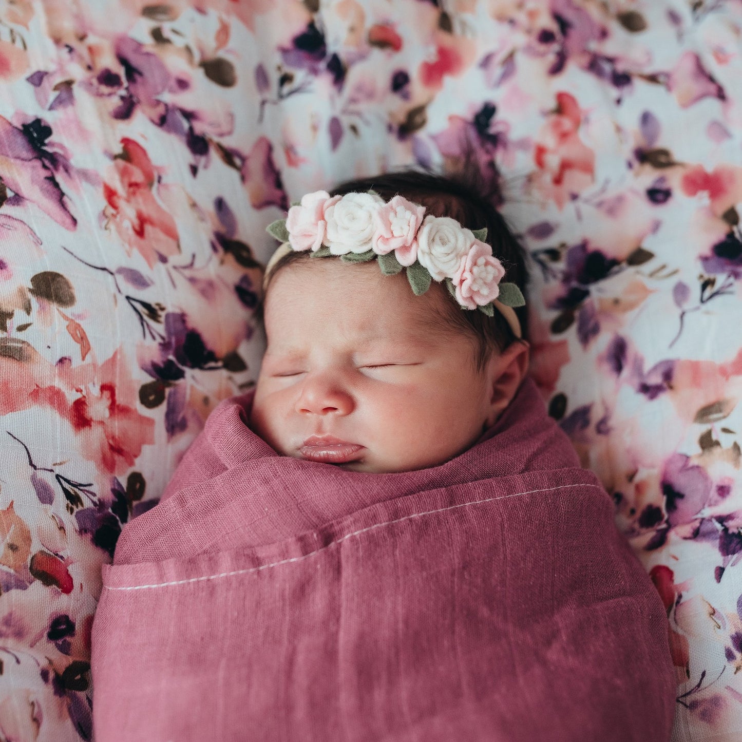 Dainty flower crown (mini) - baby pink