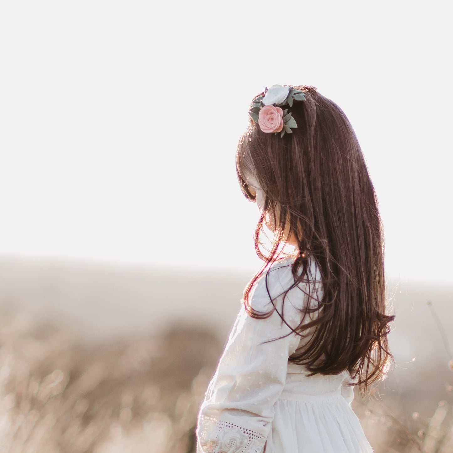 Baby Rose Headband/ Hair clip - White
