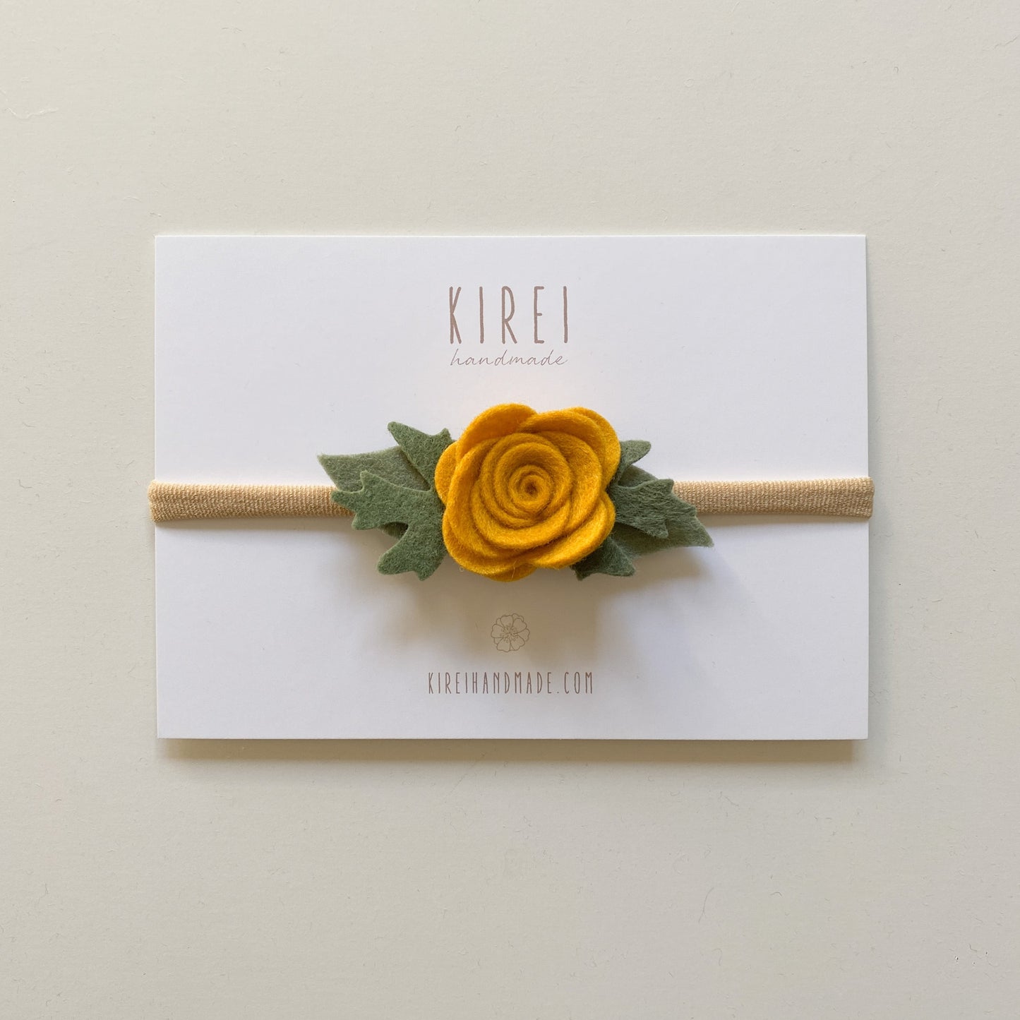 Baby Rose Headband/ Hair clip- Mustard