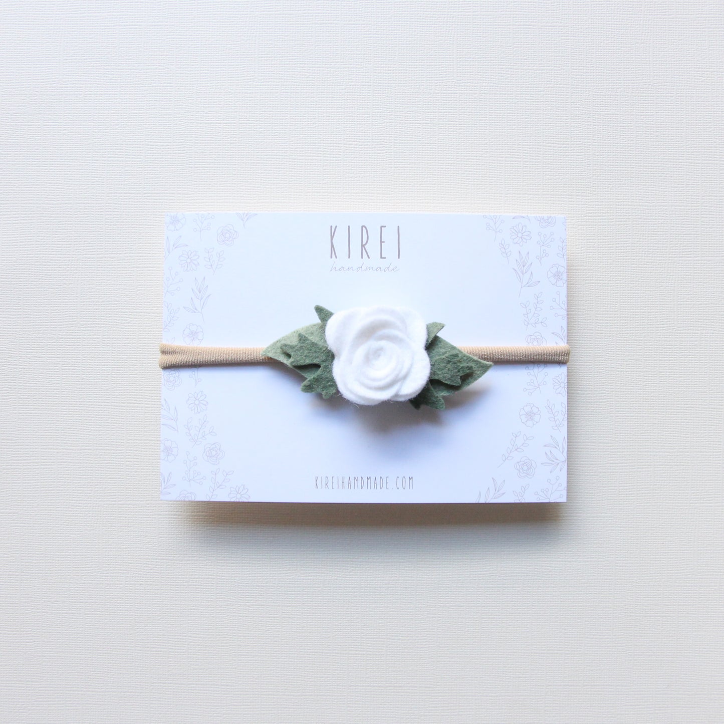 Baby Rose Headband/ Hair clip - White