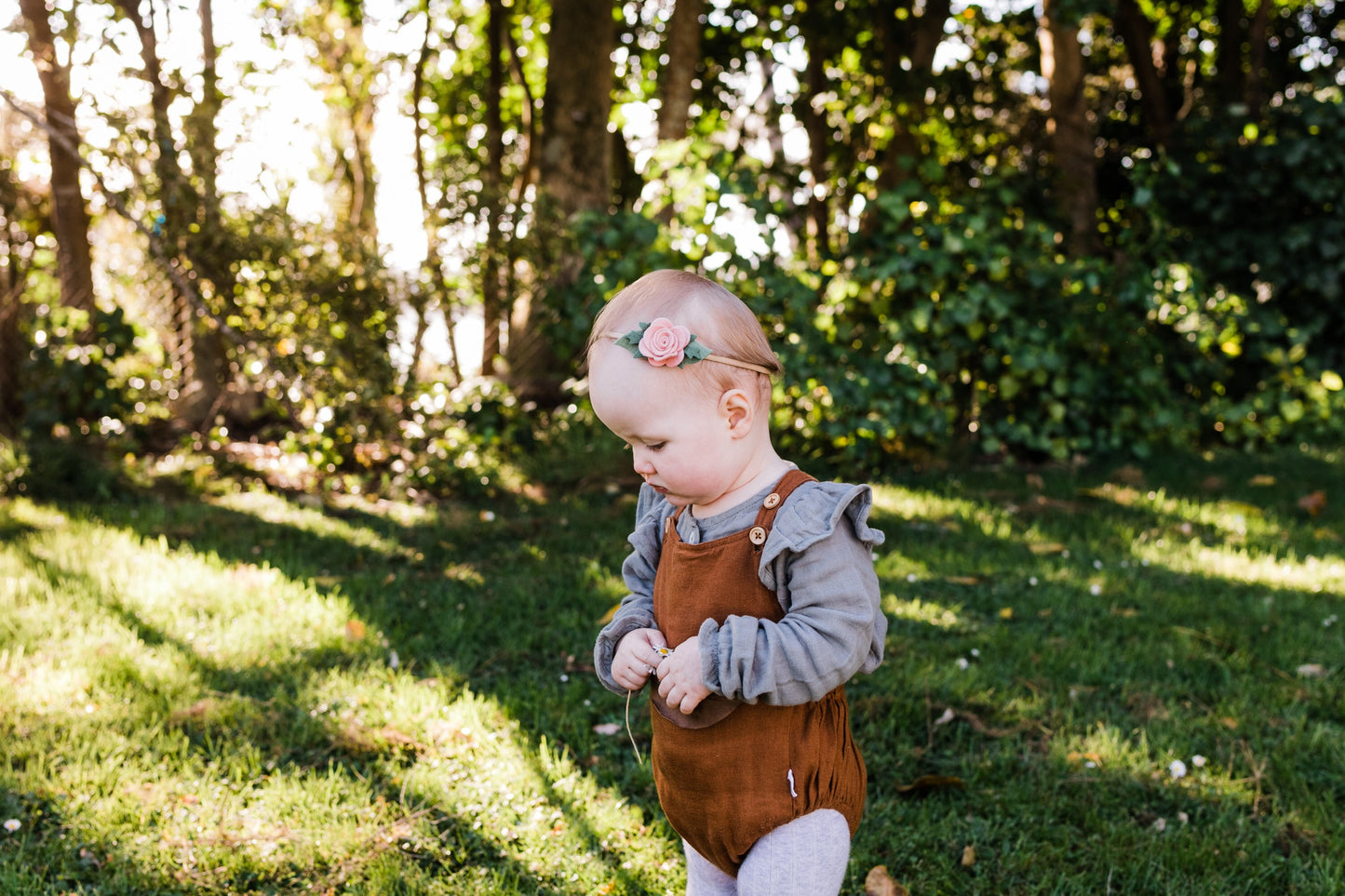 Baby Rose Headband/ Hair clip - Blush