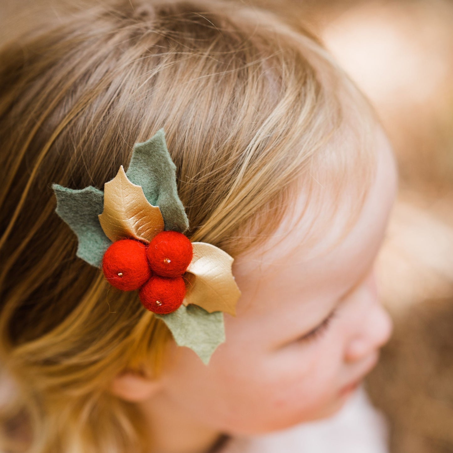 Holly Berry Headband/ Hair Clip - Red *READY TO SHIP*